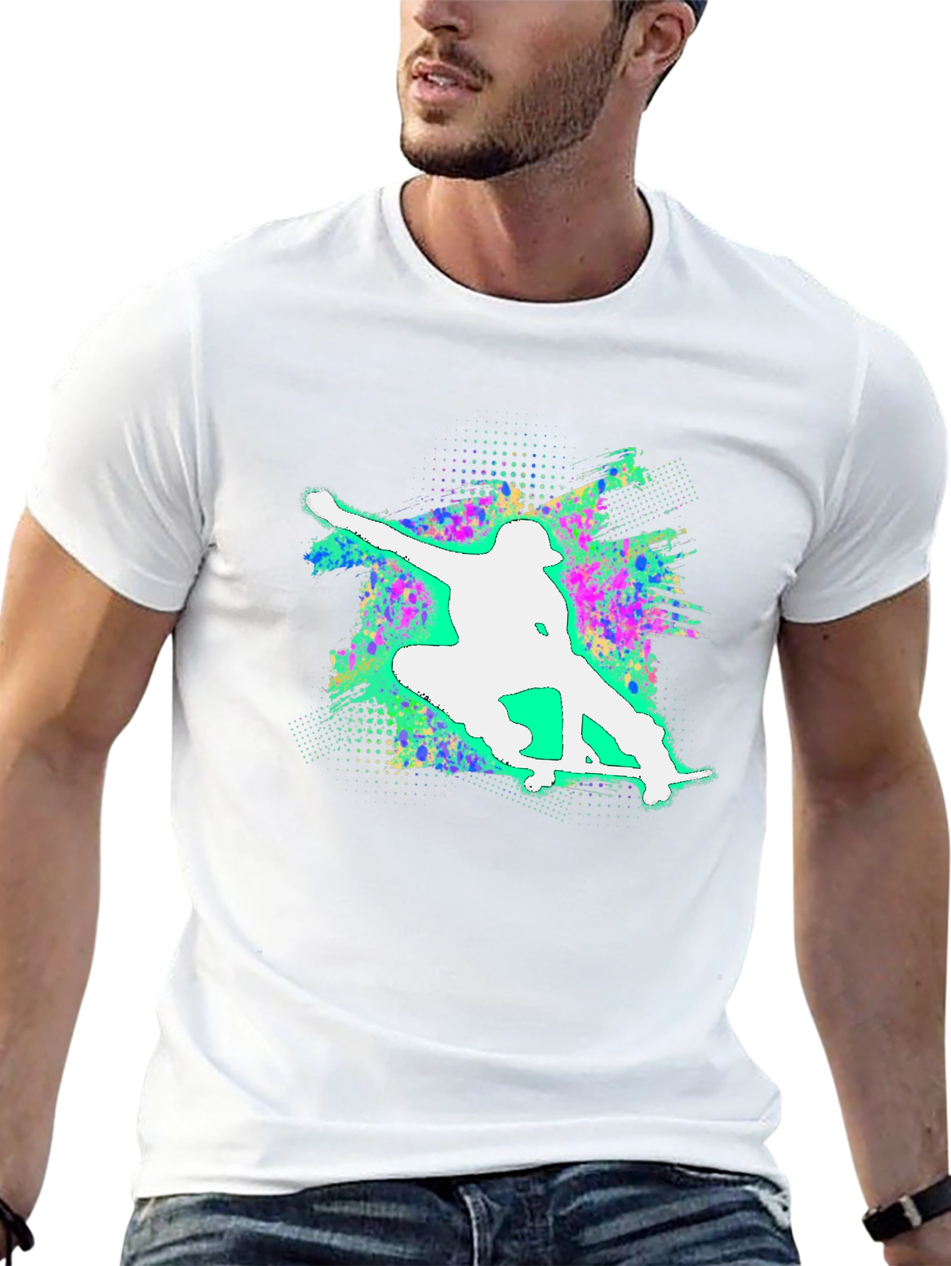 Skateboarding Graphic Tee - Cool & Casual Black T-Shirt