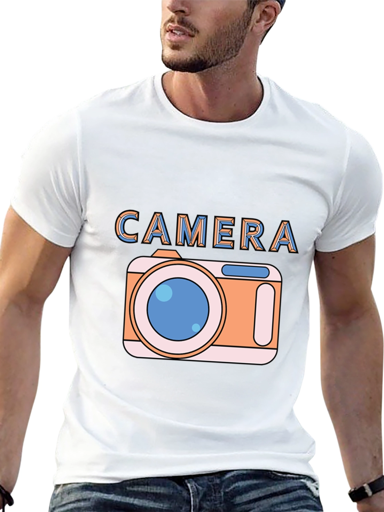 Camera Graphic Black T-Shirt for Photo Lovers