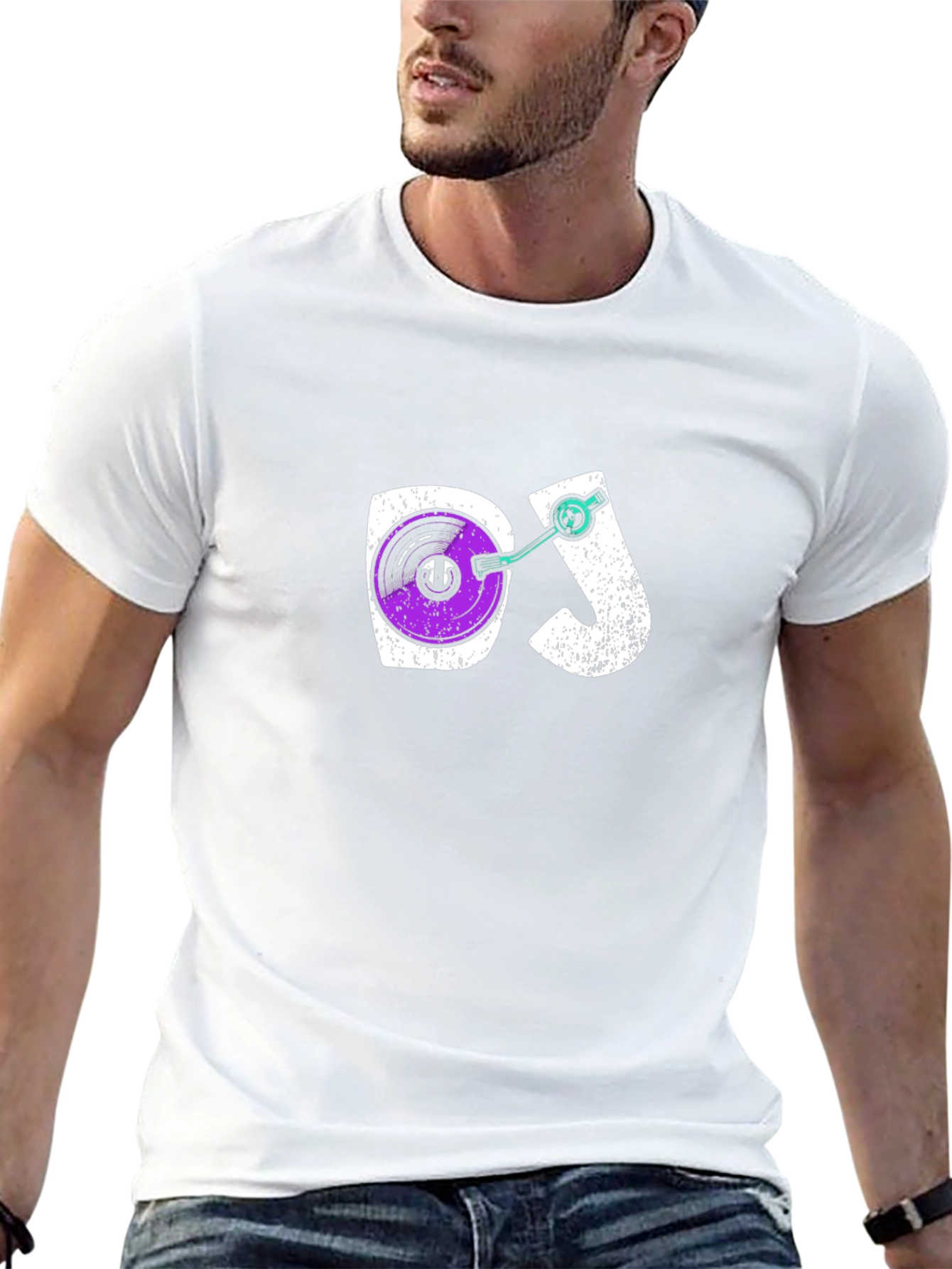 DJ Turntable Graphic Tee - Black Cotton T-Shirt
