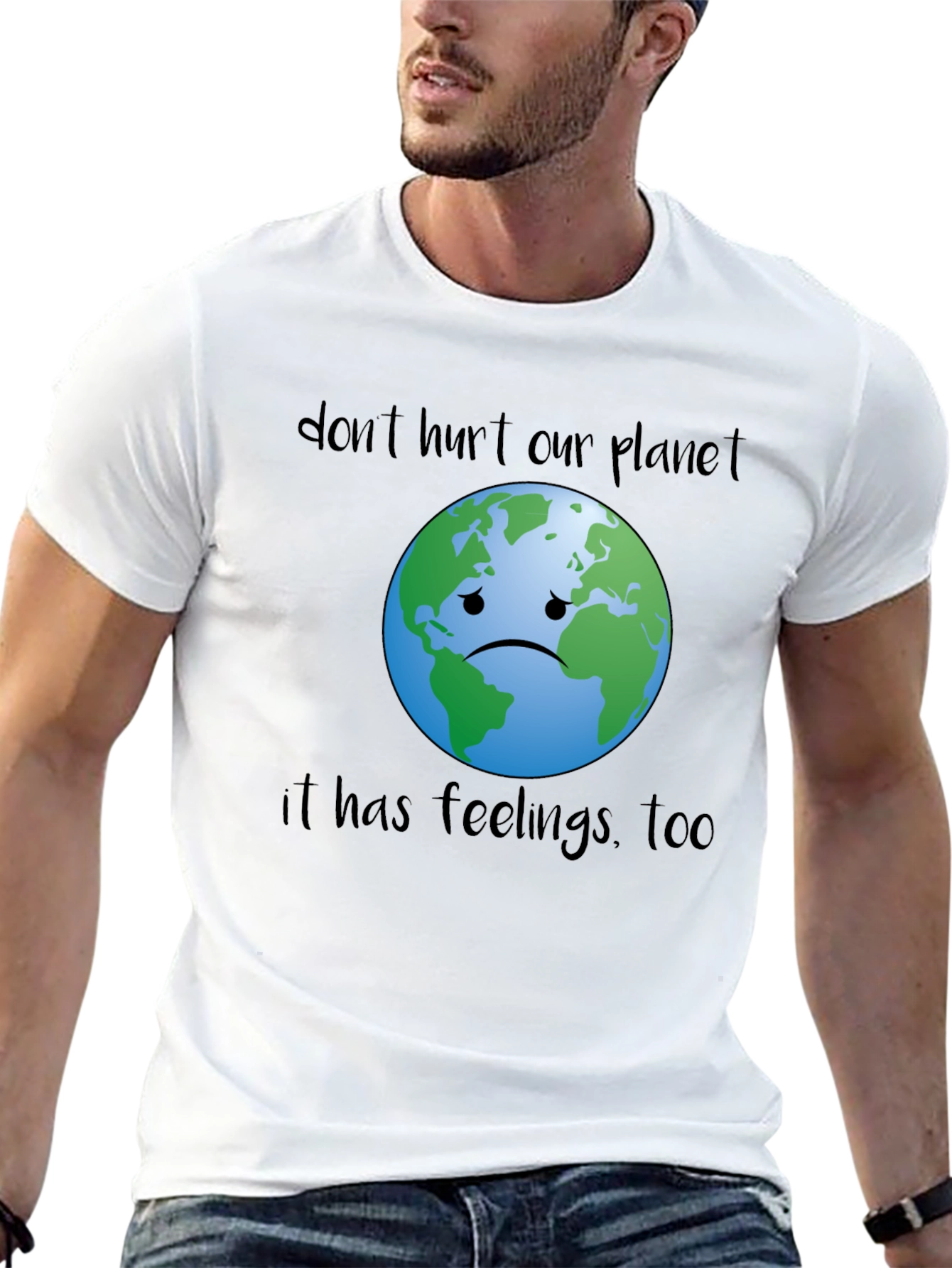 Sad Earth Graphic Tee - Save the Planet T-Shirt