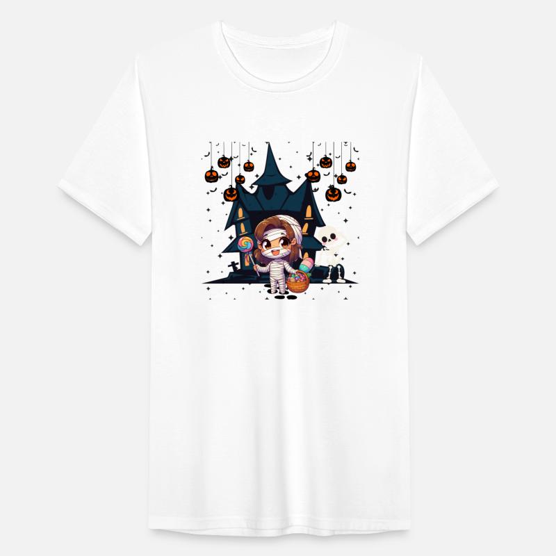 Friendly mummy and skeleton illustration