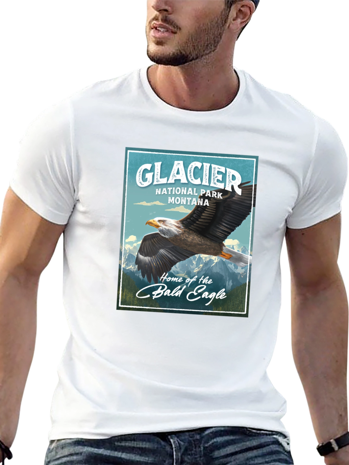 Glacier National Park Eagle Graphic T-Shirt