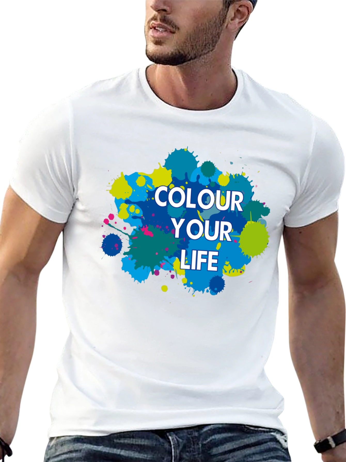 Colour Your Life Black Graphic T-Shirt