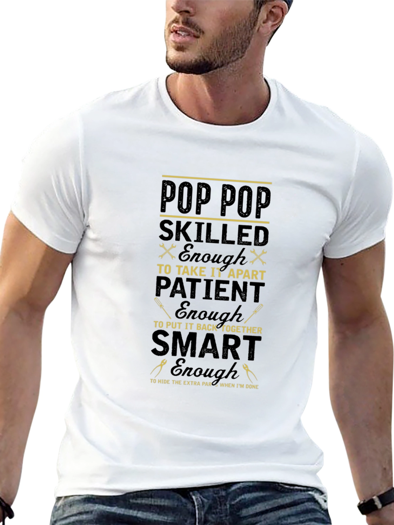Pop Pop Skilled Funny Graphic T-Shirt