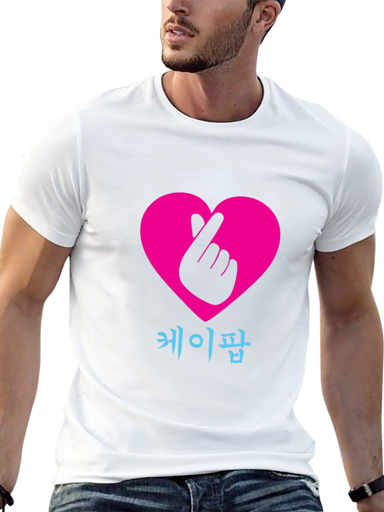 K-Pop Heart Sign Black T-Shirt
