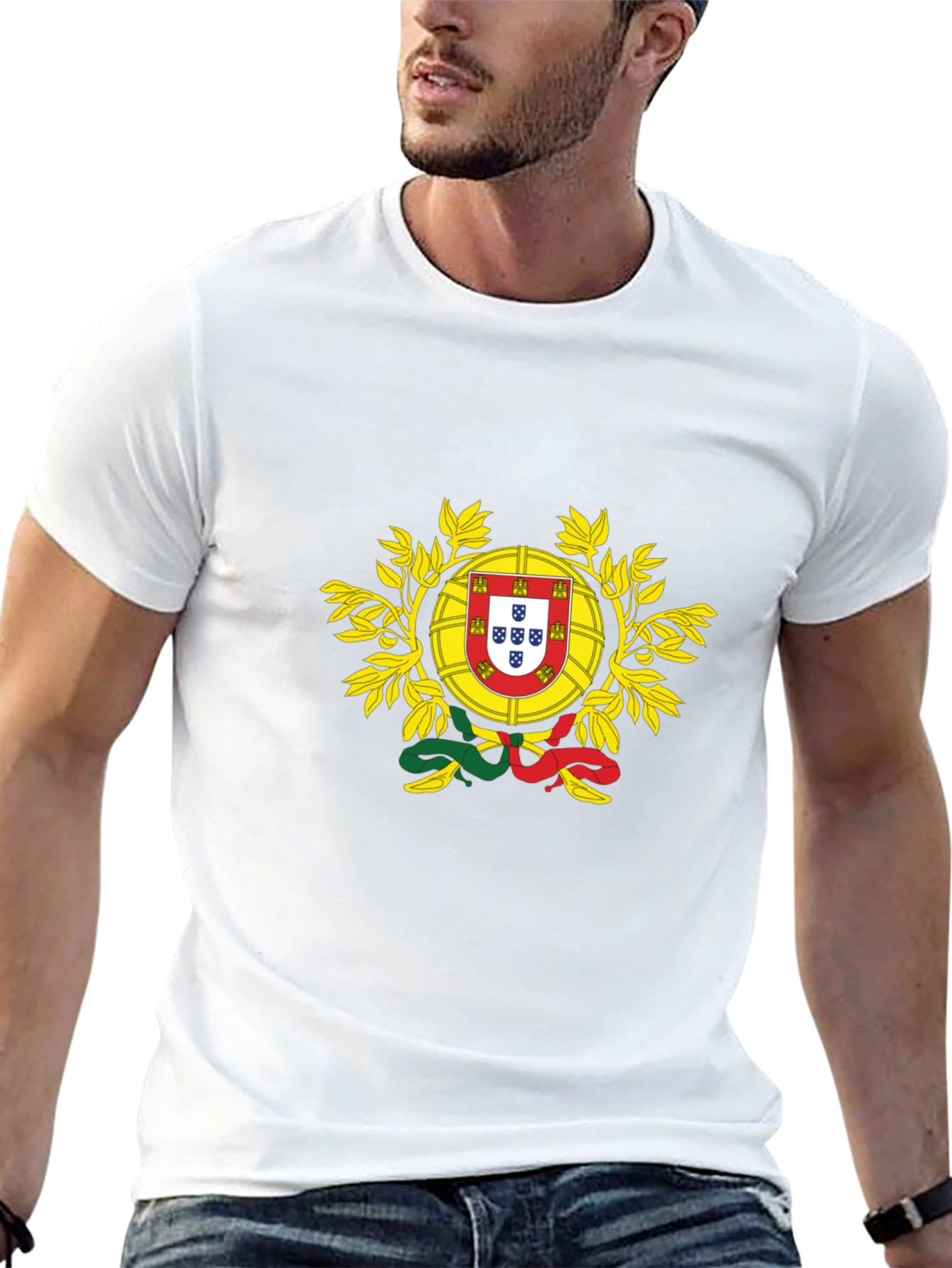 Portugal Flag Graphic Tee - Black