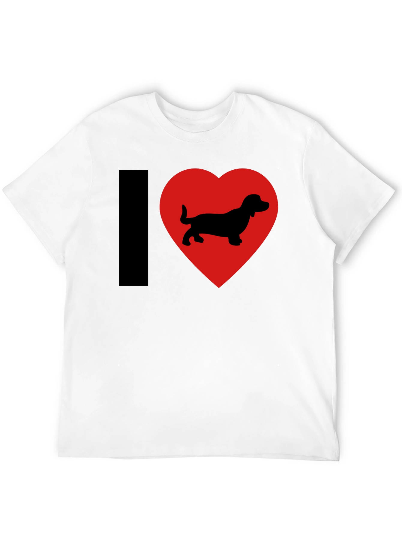 I Love Dachshunds Graphic Tee - Black Cotton Blend