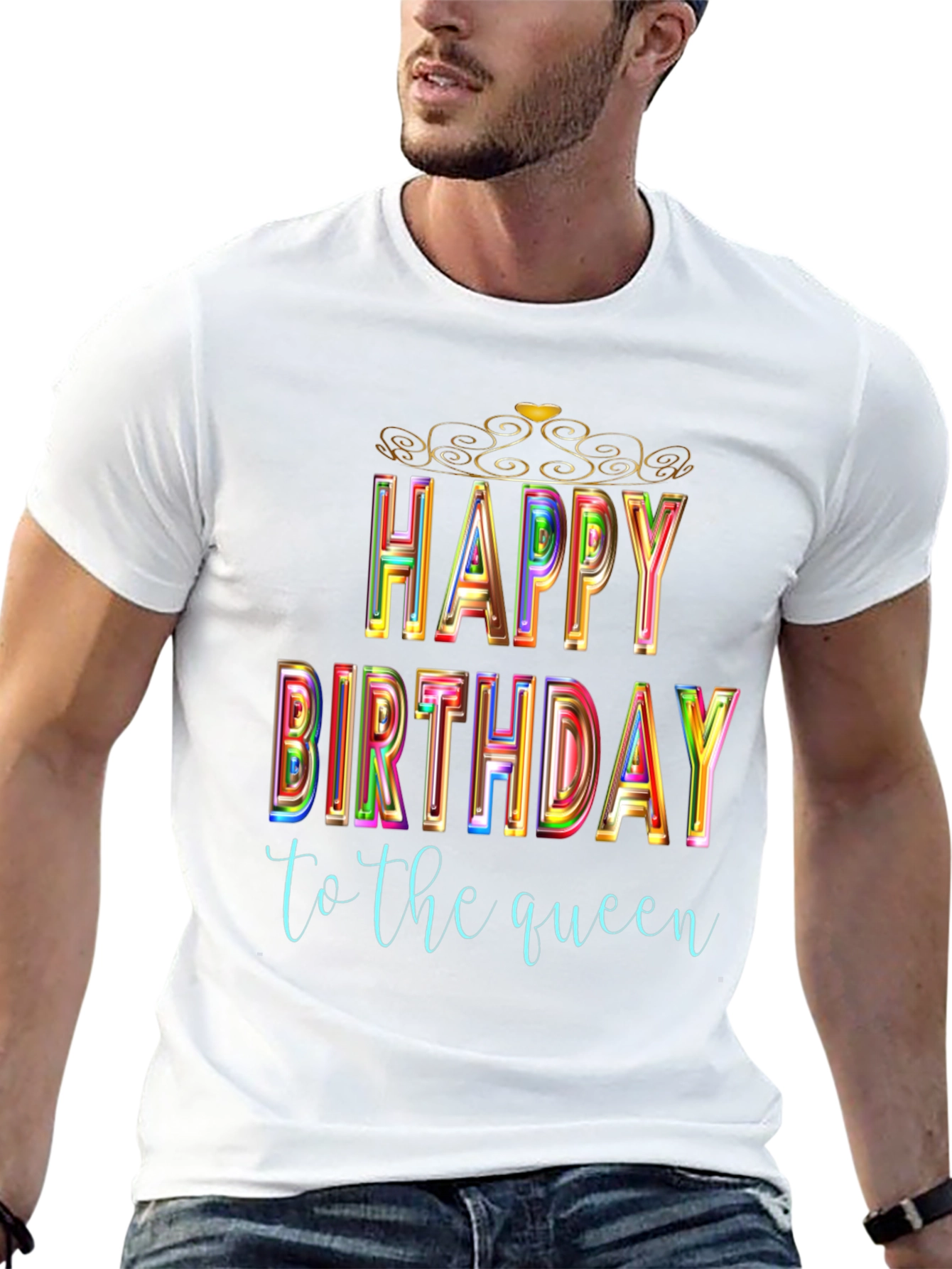 Happy Birthday Queen Black T-Shirt