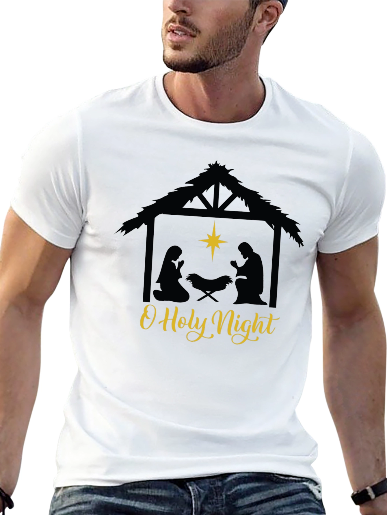 O Holy Night Nativity Scene Graphic Tee