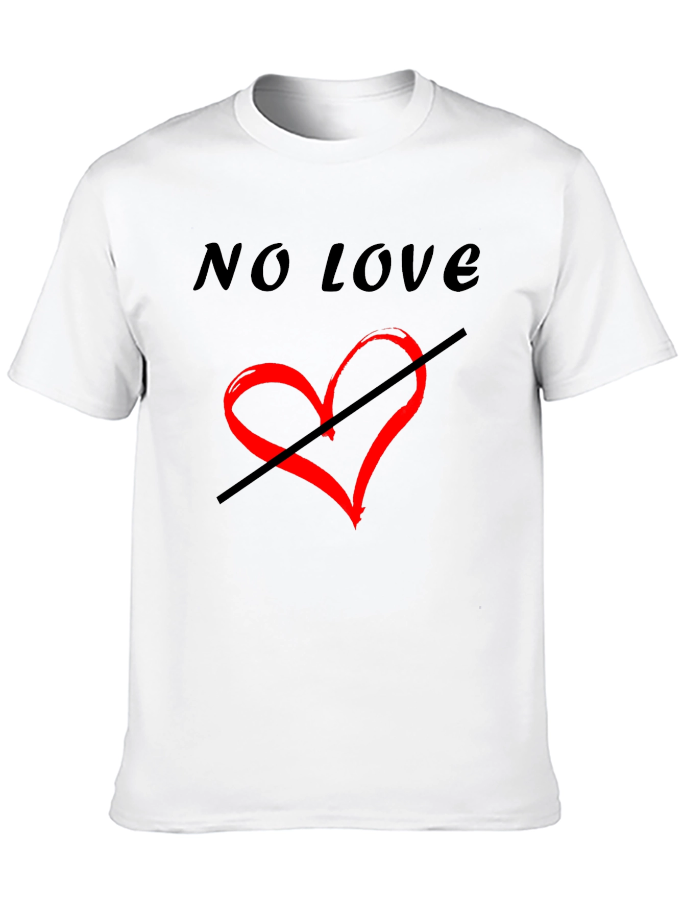 No Love T-Shirt - Edgy Heart Design