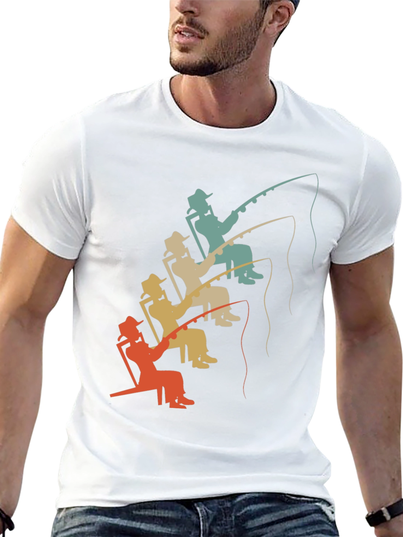 Retro Fishing T-Shirt - Relaxed Angler Design
