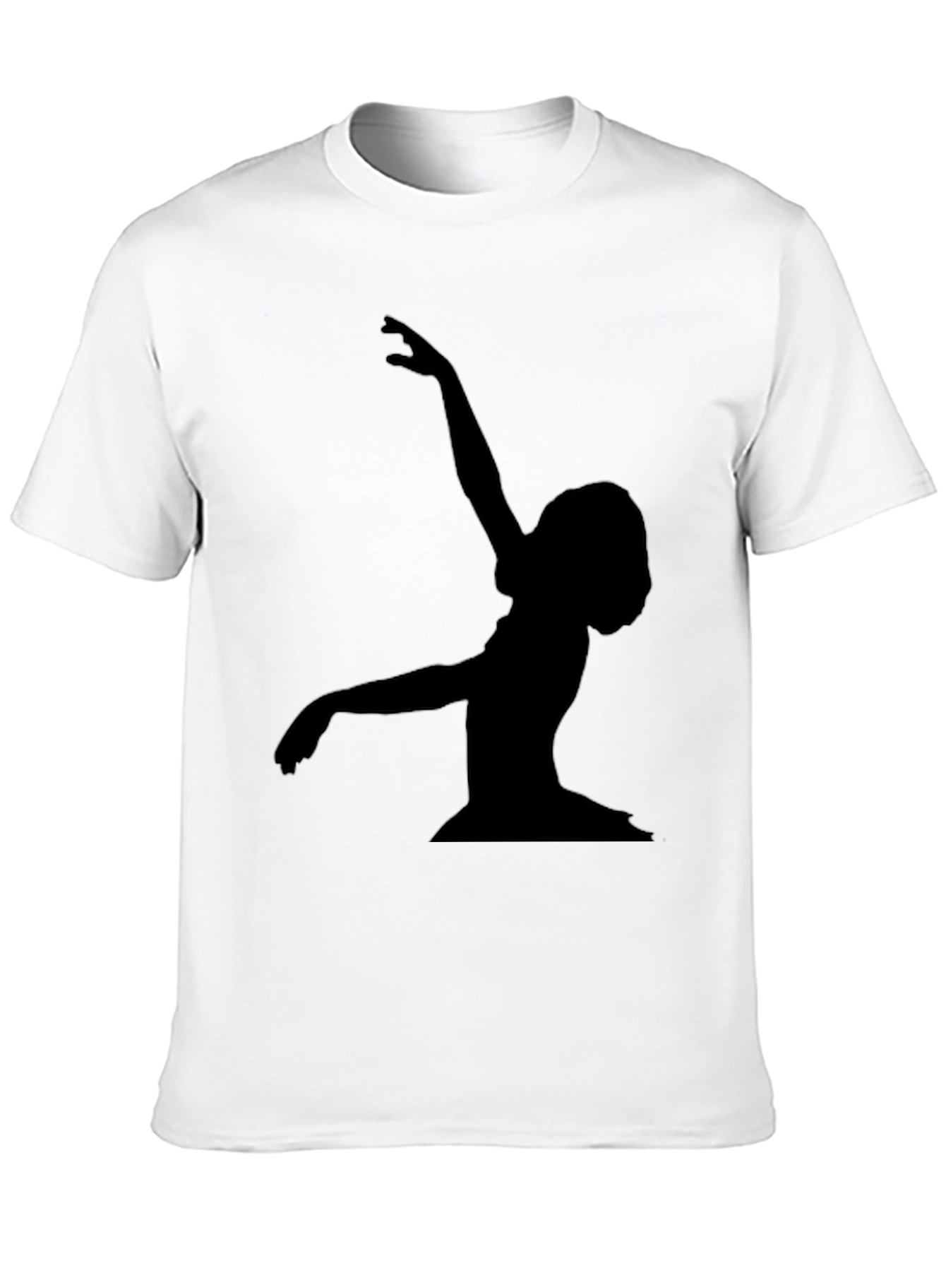 Elegant Ballerina Silhouette Black T-Shirt