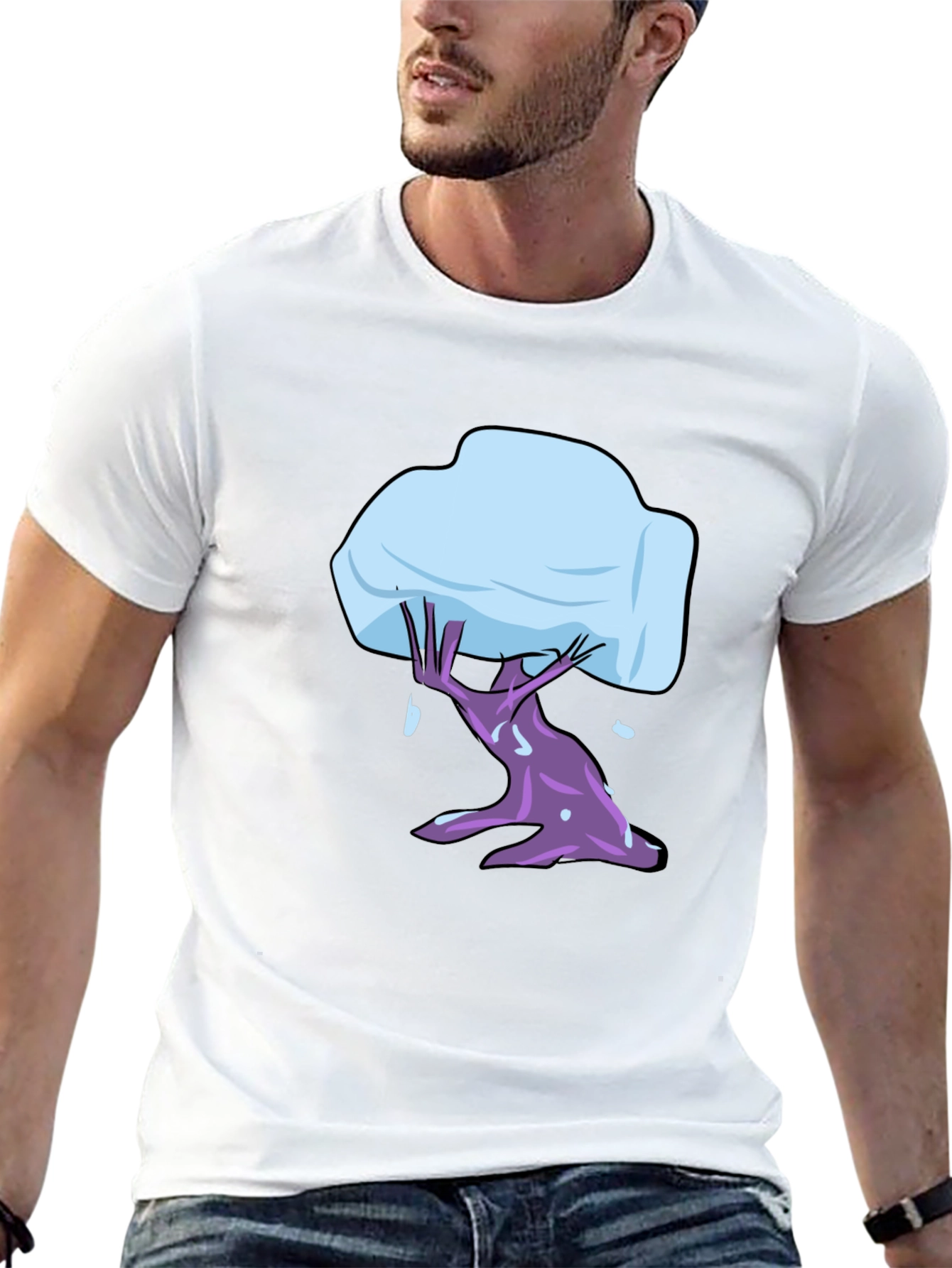 Abstract Tree Graphic Black T-Shirt