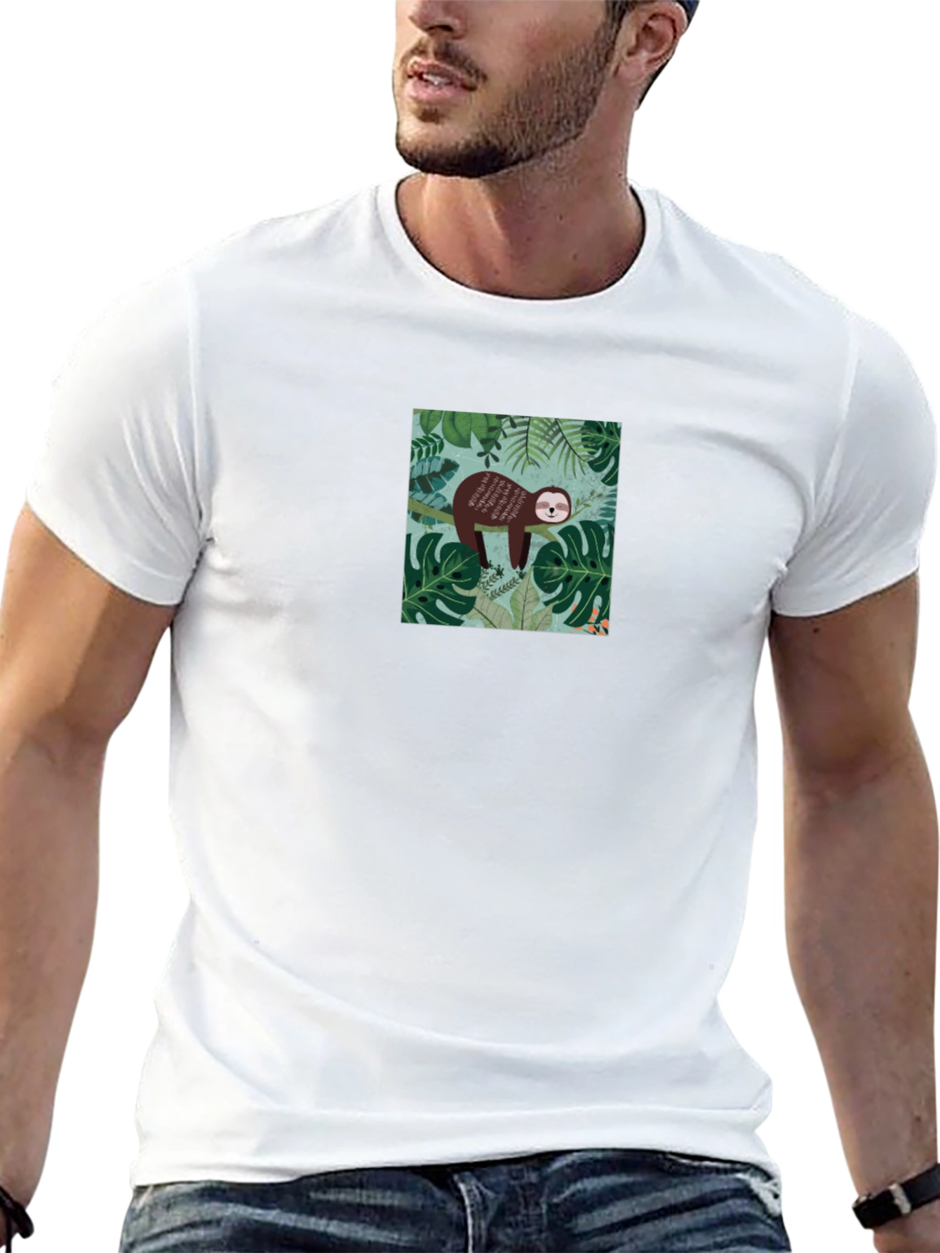 Sloth Graphic T-Shirt - Relaxed Jungle Vibes