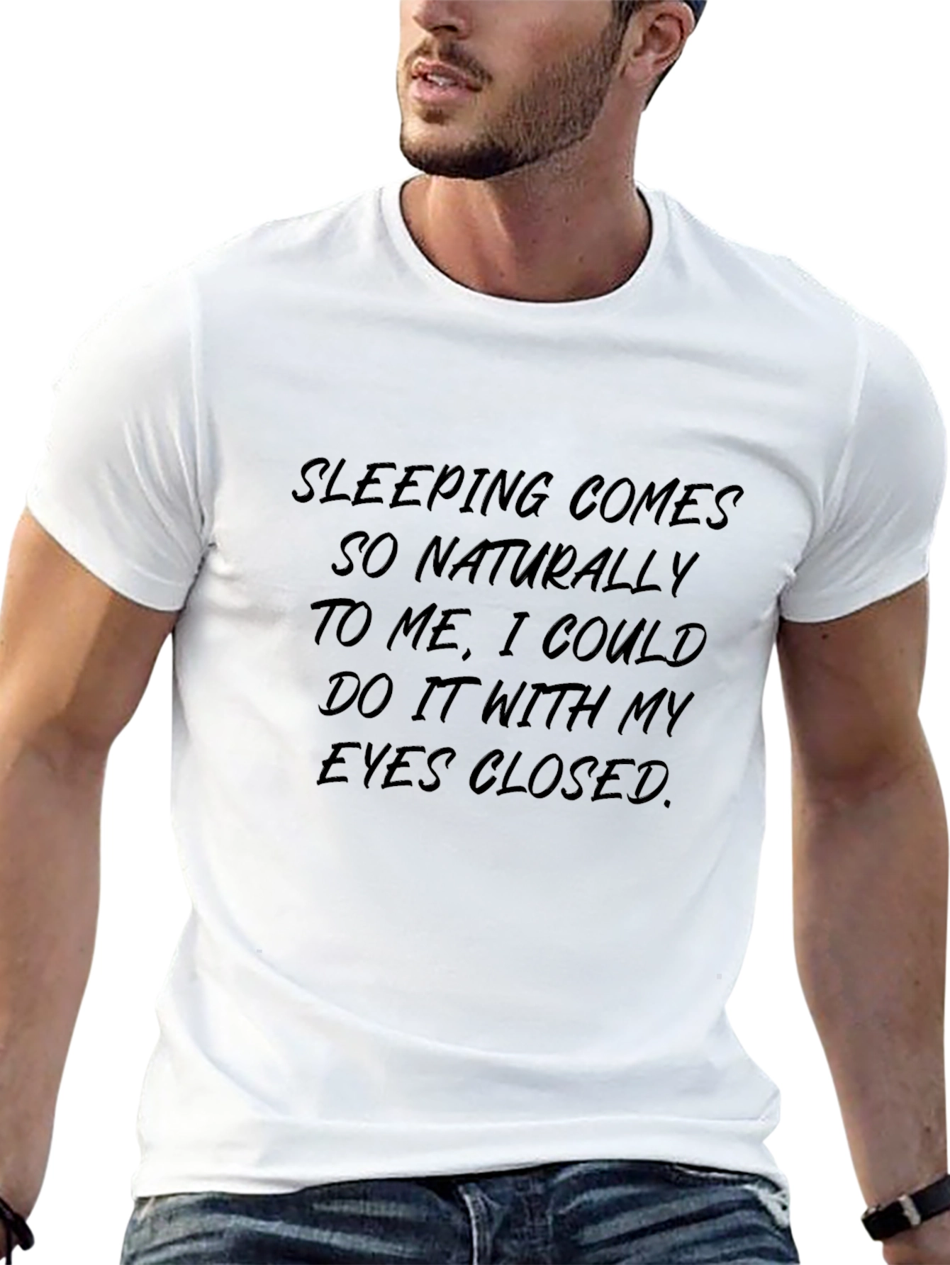 Sleeping Comes Naturally Black T-Shirt