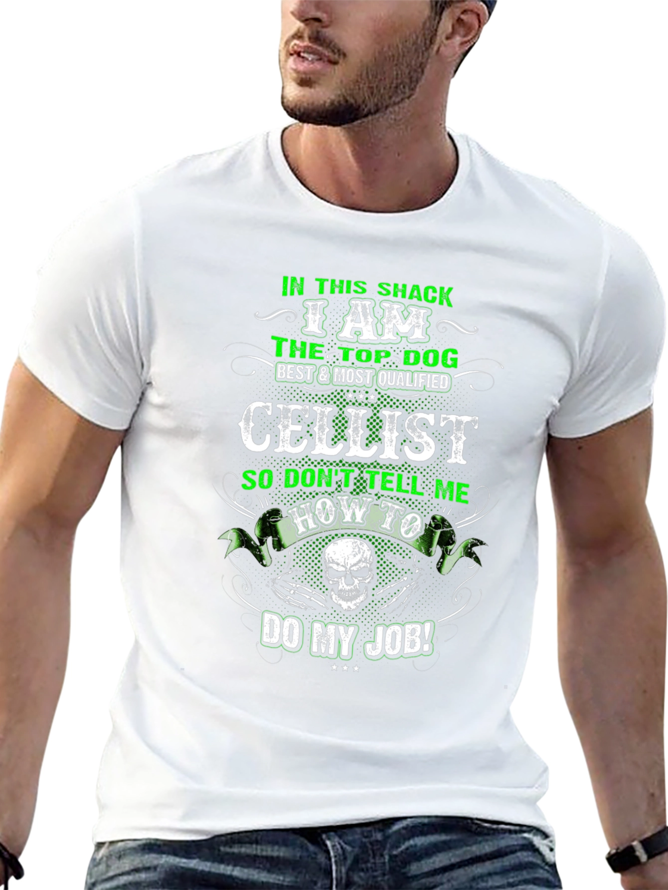Cellist Top Dog Funny Graphic T-Shirt