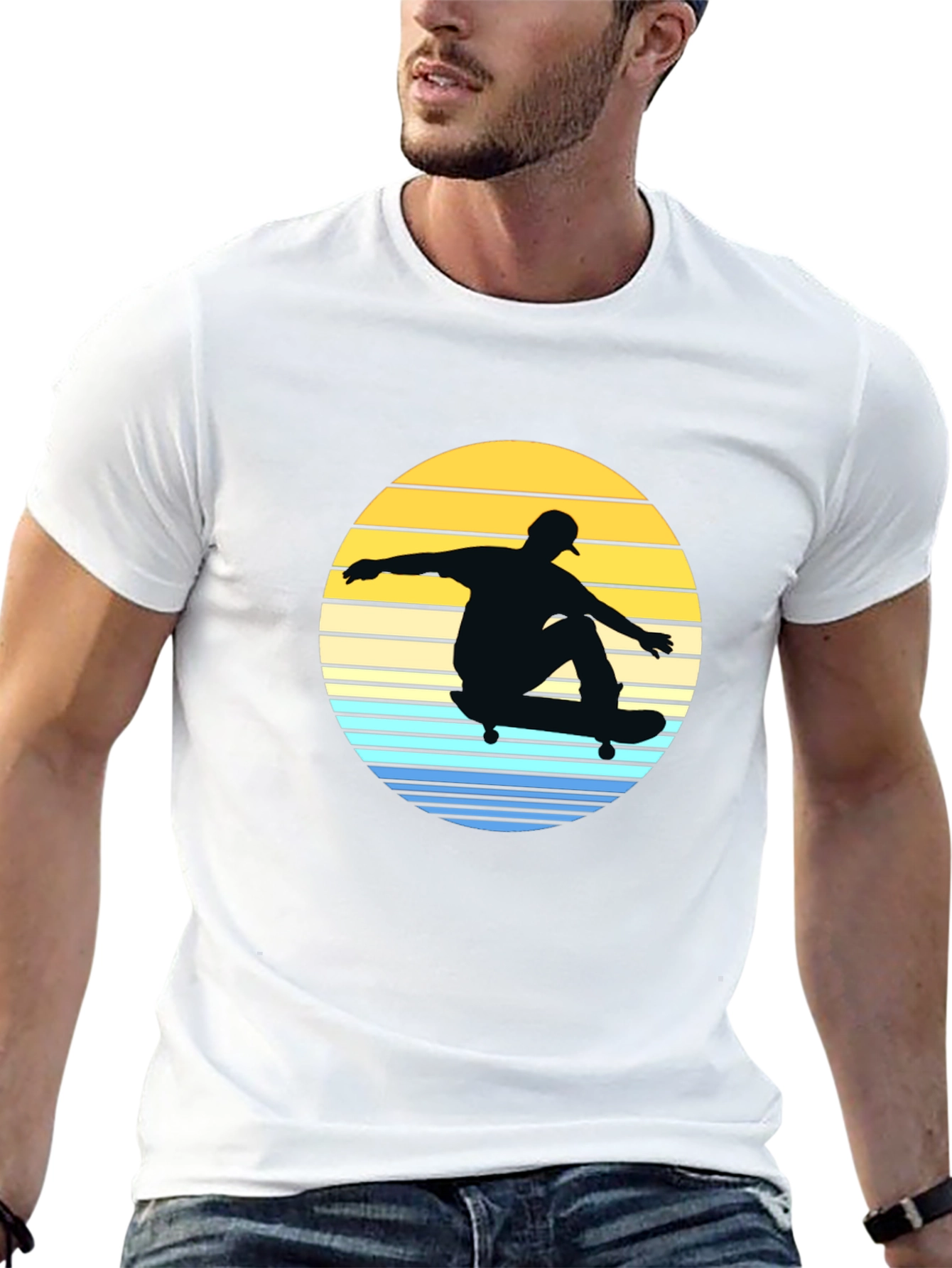 Skateboard Sunset Graphic Tee