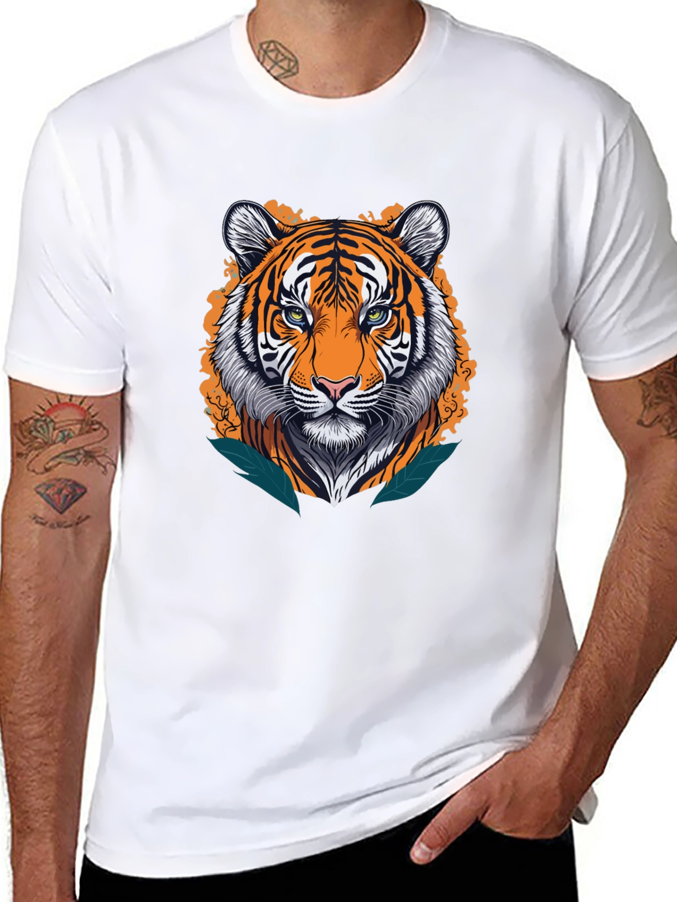 Tiger Graphic Black Tee - Wild Style