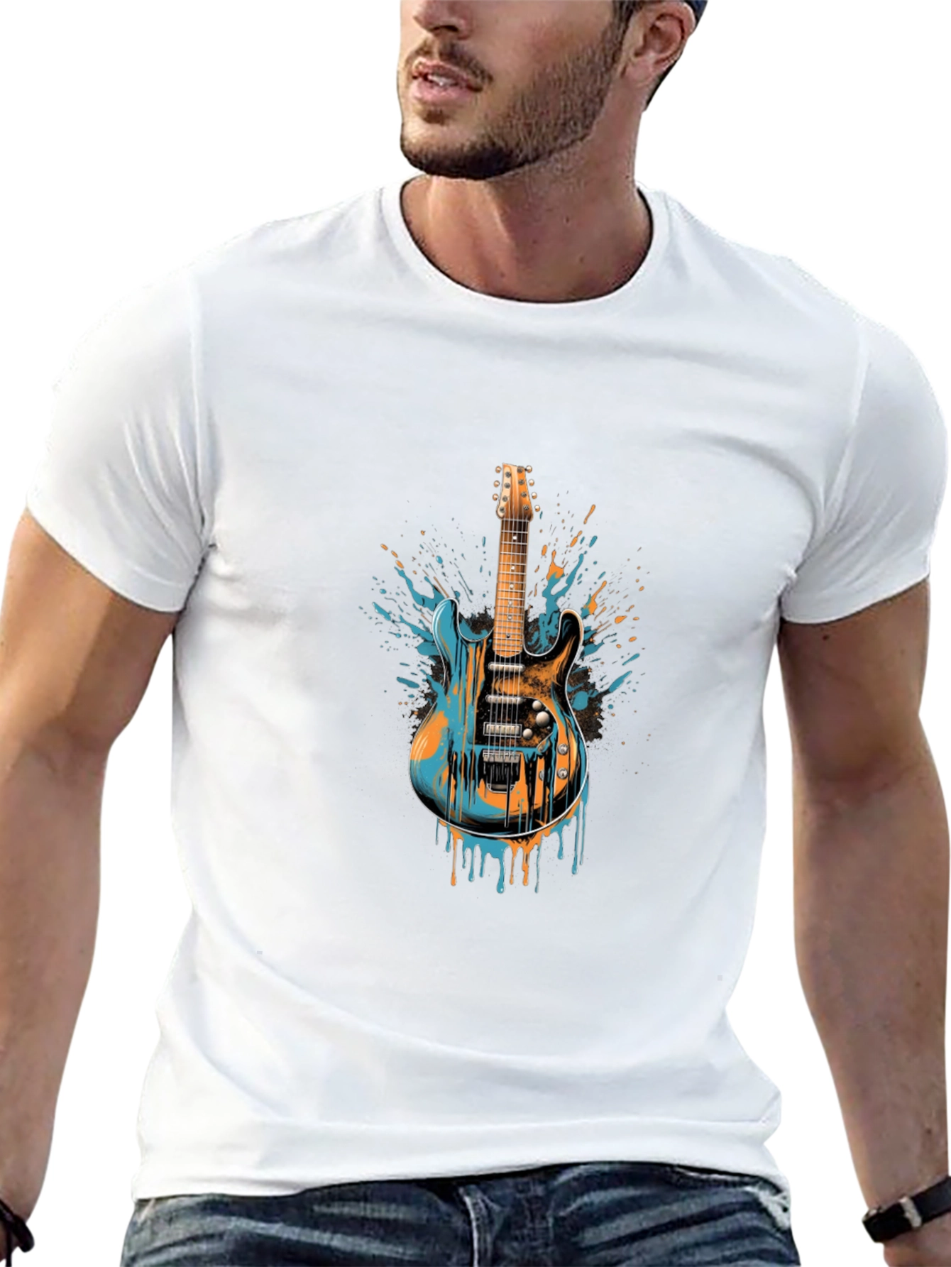 Electric Guitar Graphic Tee - Music Lovers Shirt