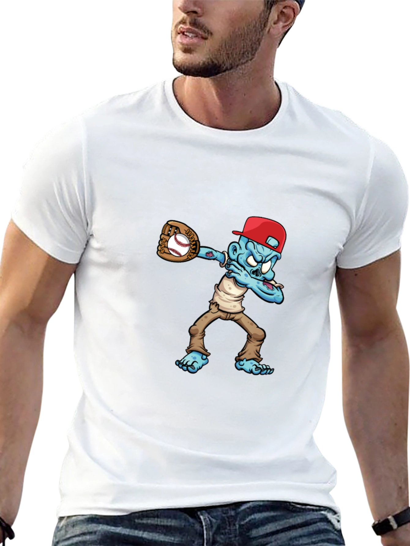 Zombie Baseball Player Graphic T-Shirt