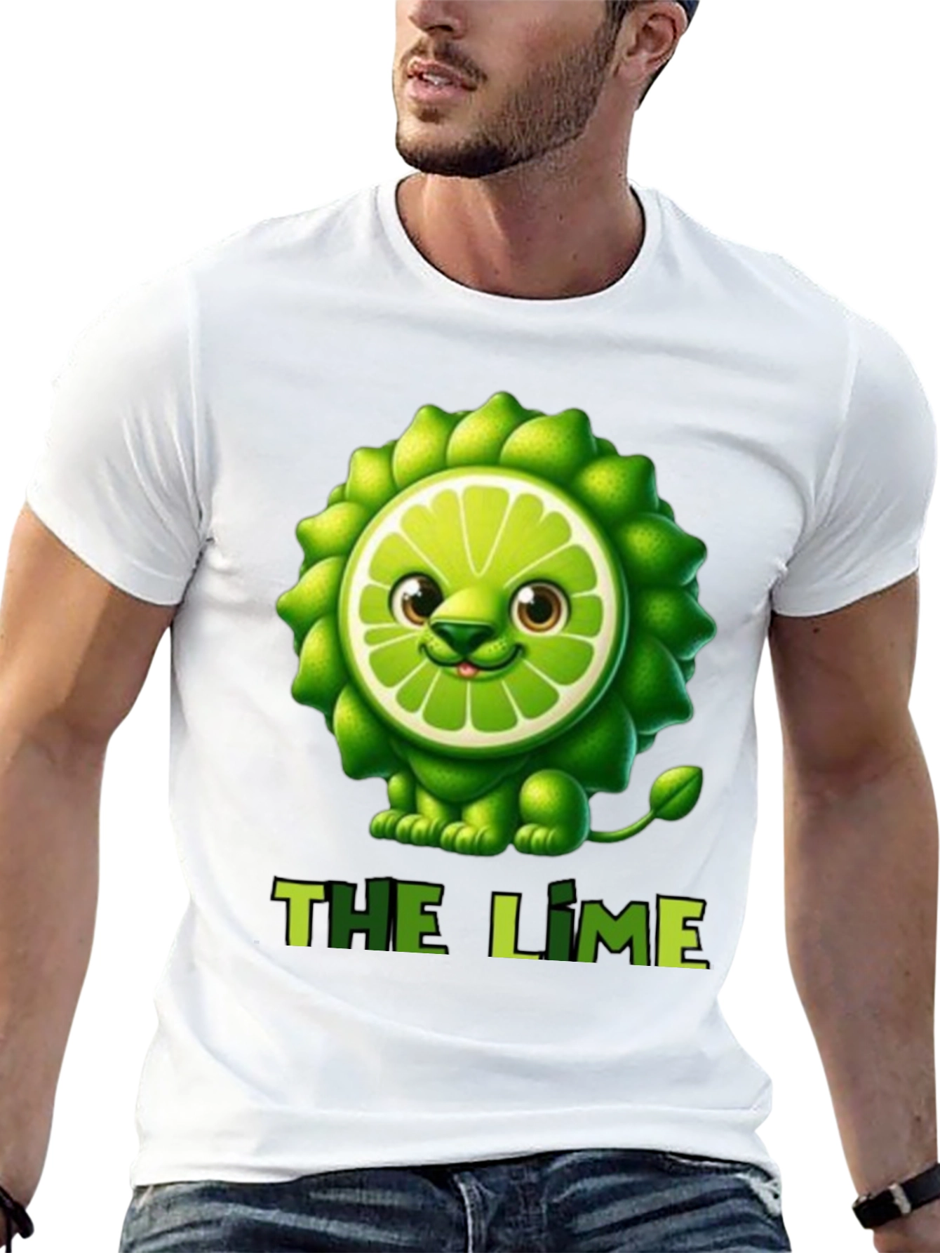 Lime Lion Graphic Tee - Unique Fruit Animal T-Shirt