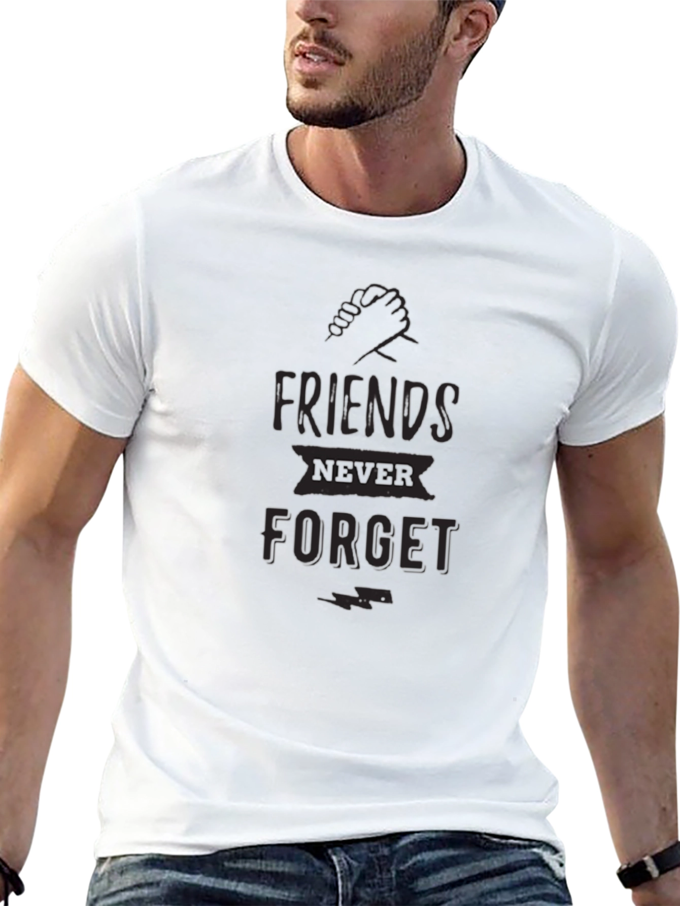 Friends Never Forget Black Graphic Tee