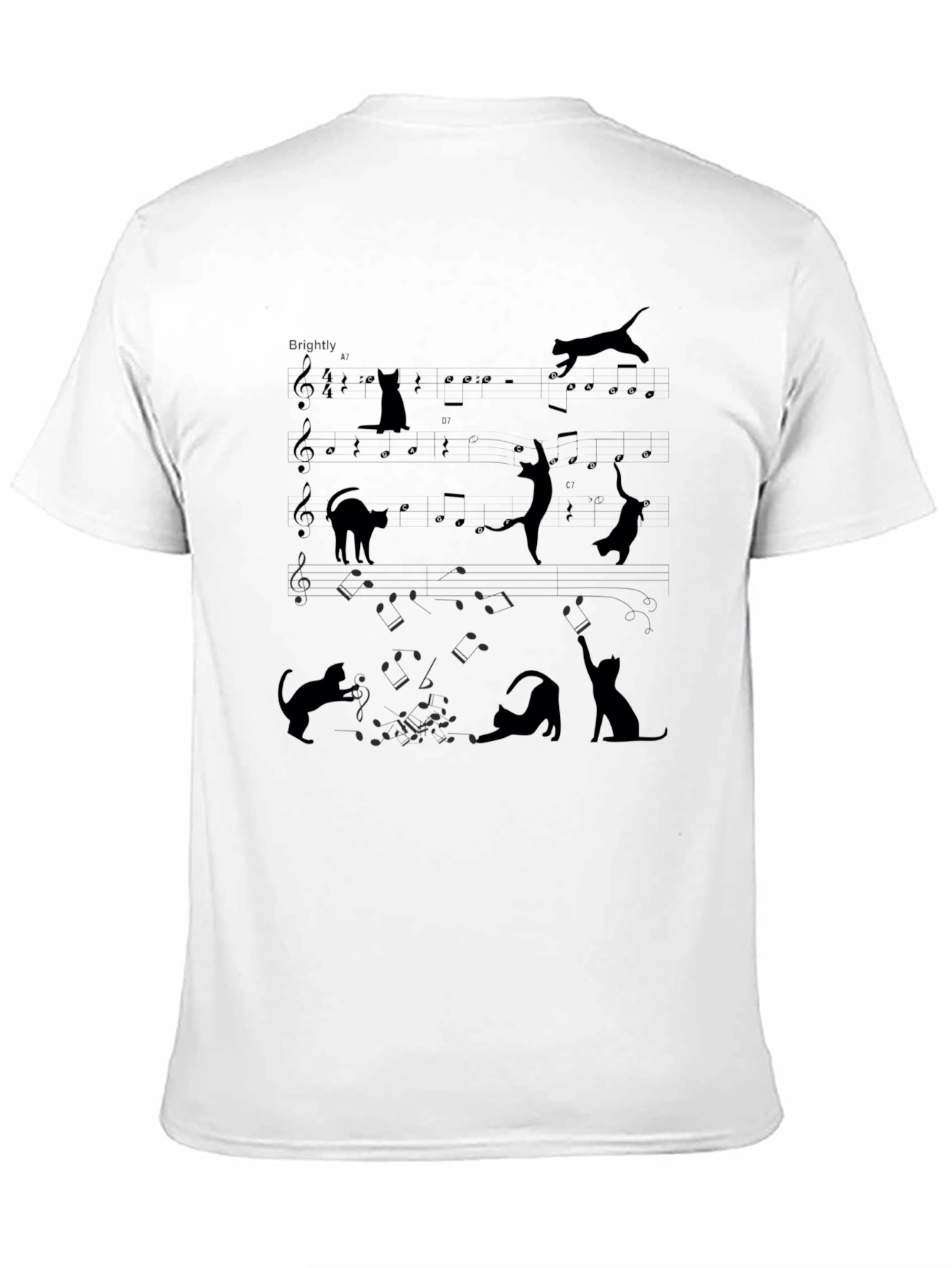 Cat Music Sheet Novelty Graphic Tee