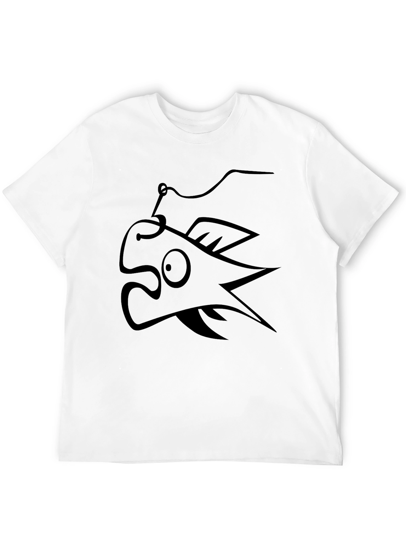 Funny Cartoon Fishing Lure T-Shirt - Black Cotton Tee