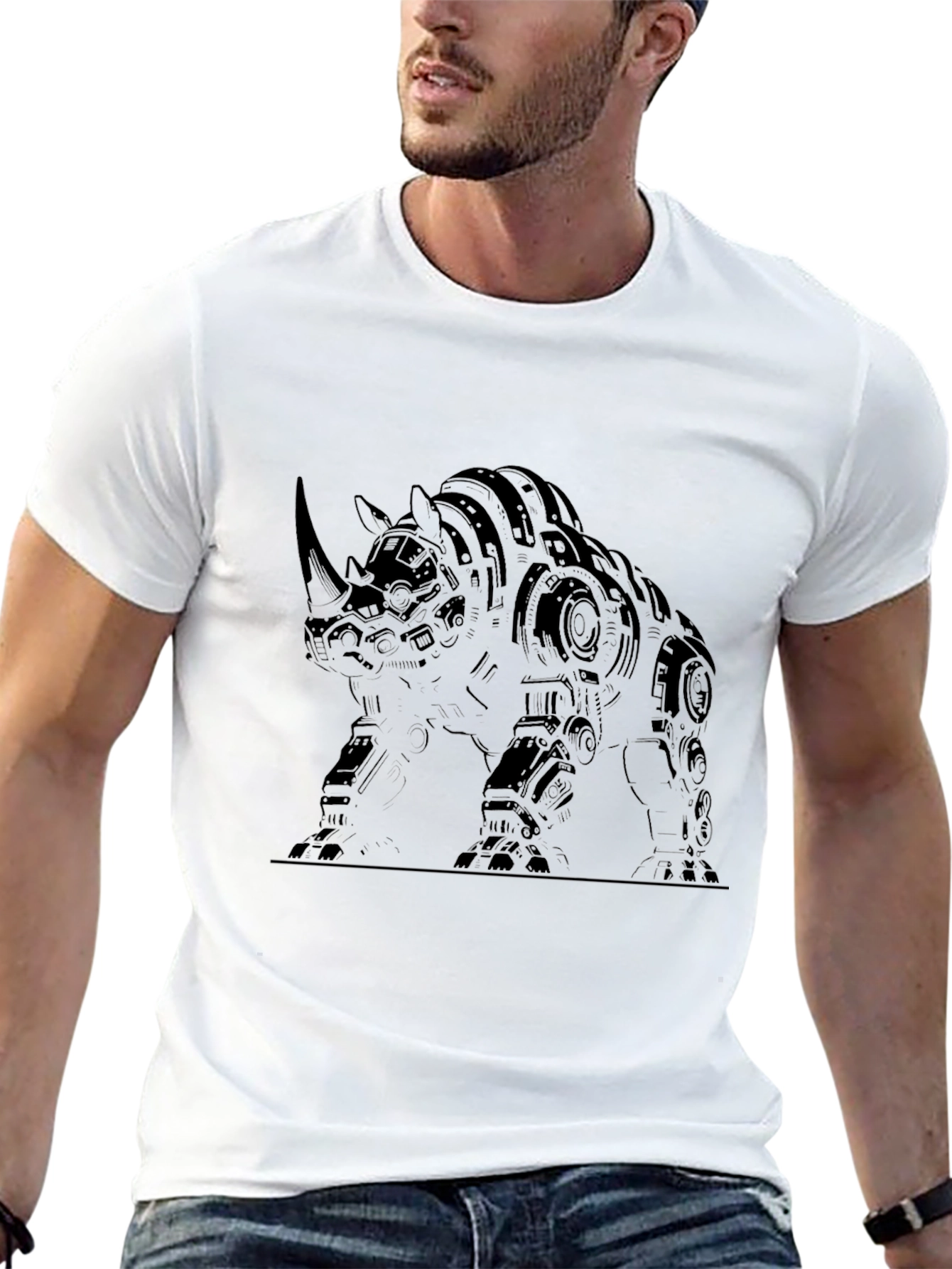 Robotic Rhino Graphic Tee - Black