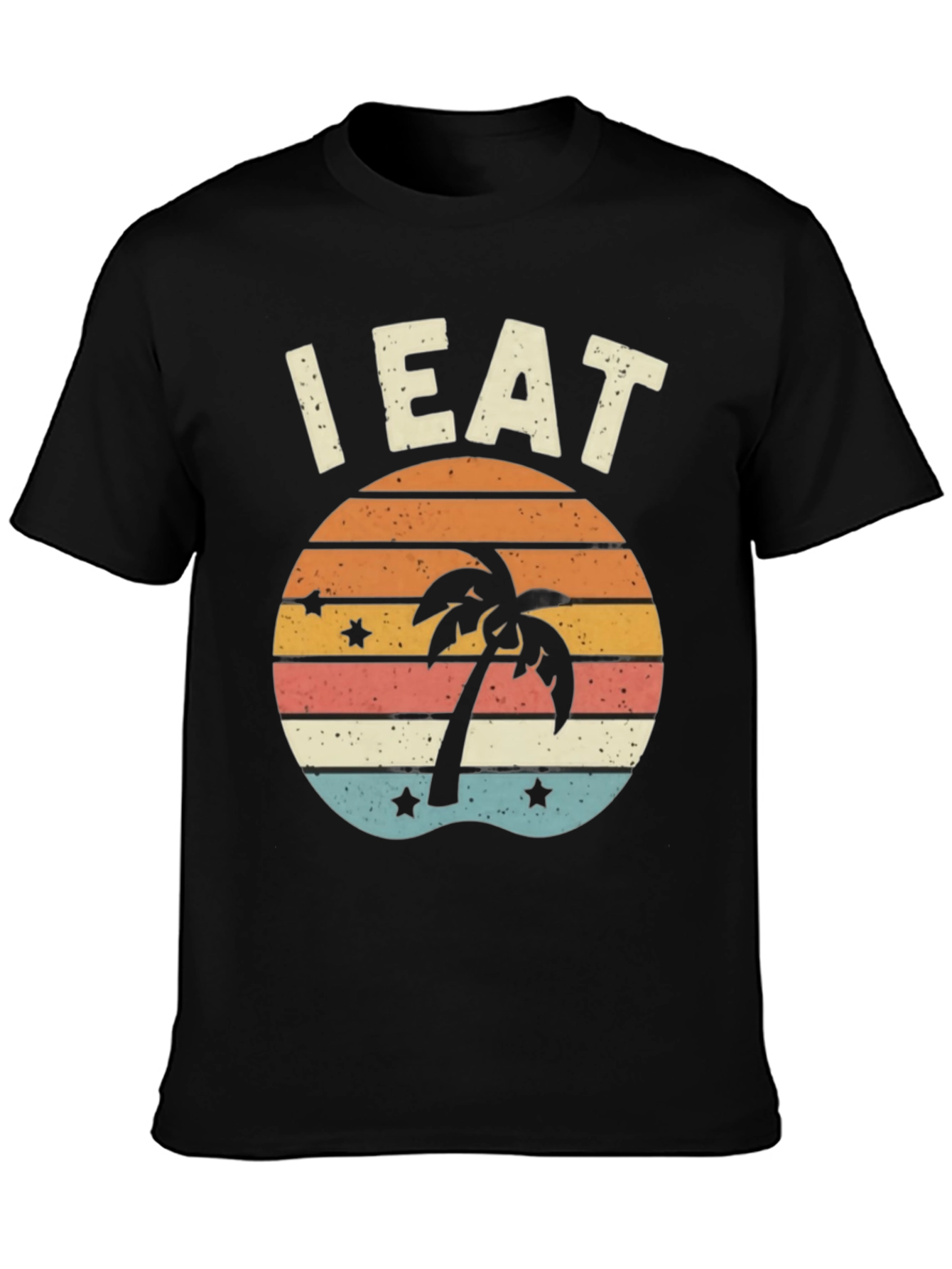 I Eat Ass Black T-Shirt - Palm Tree Design