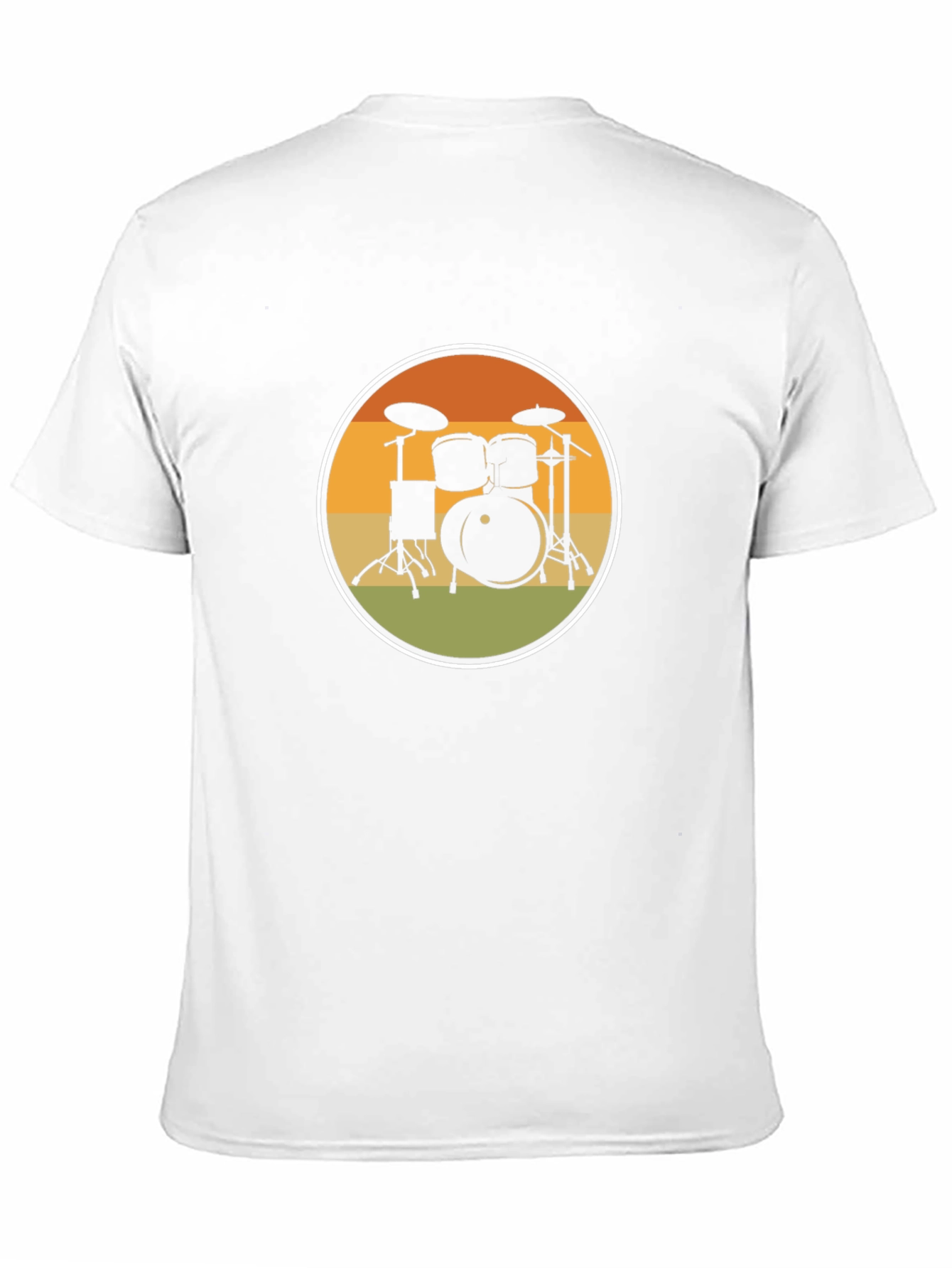 Drum Set T-Shirt: Retro Sunset Music Tee