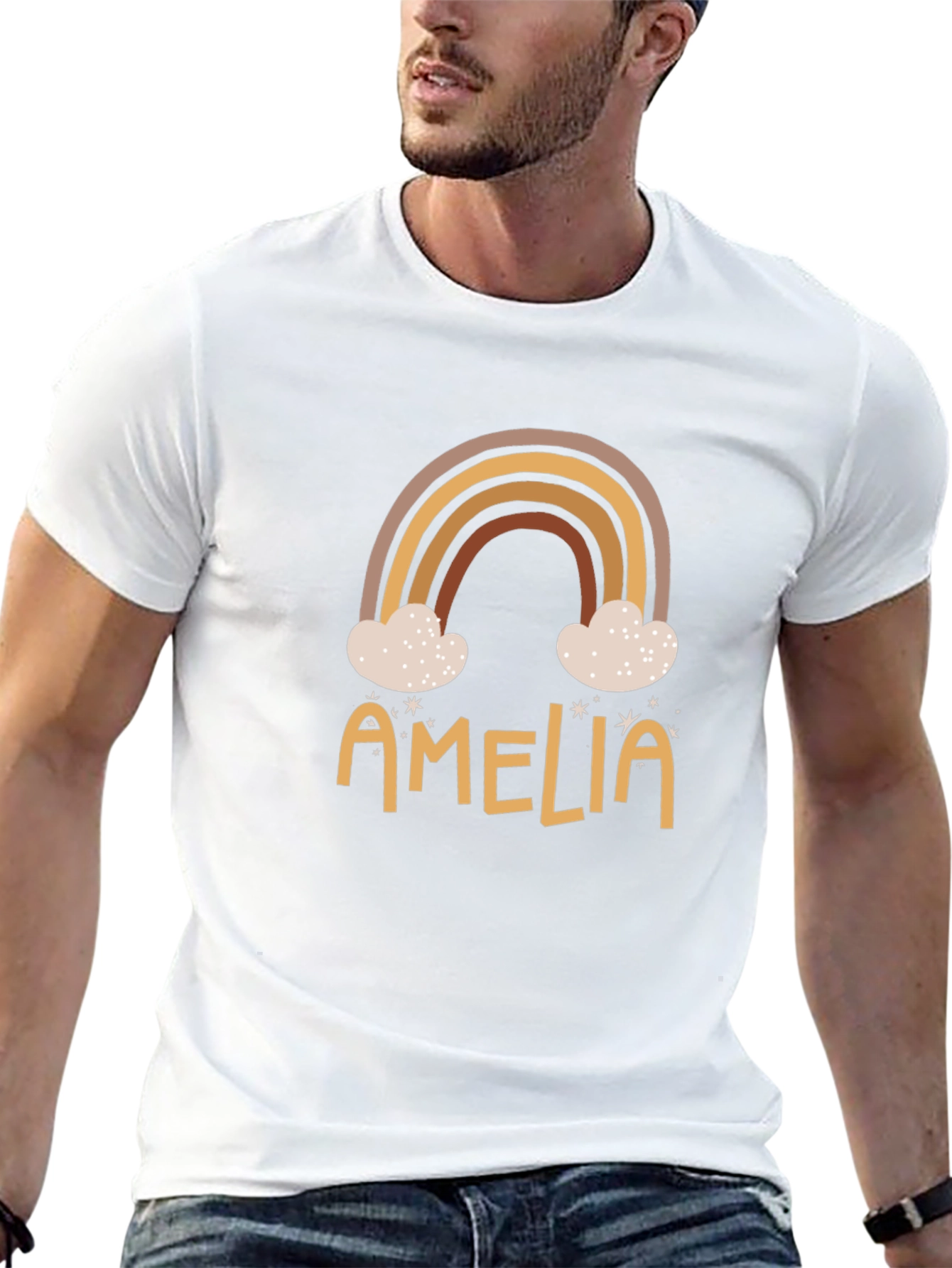 Amelia Rainbow Graphic Tee - Custom Name Shirt