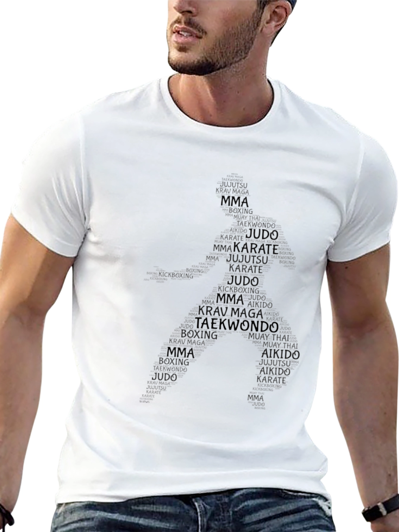 Martial Arts Typography Black T-Shirt