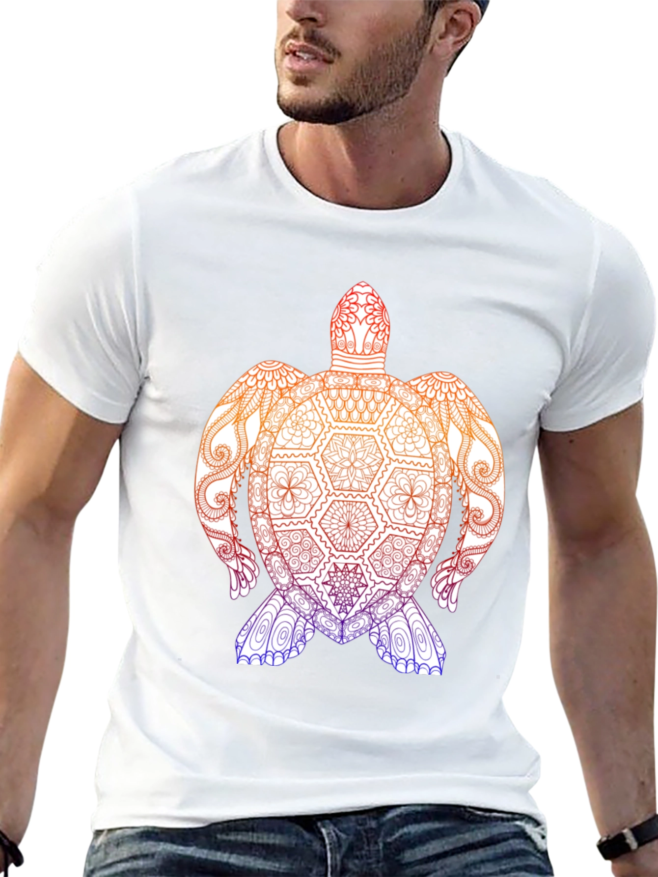 Turtle Mandala Graphic Tee - Black