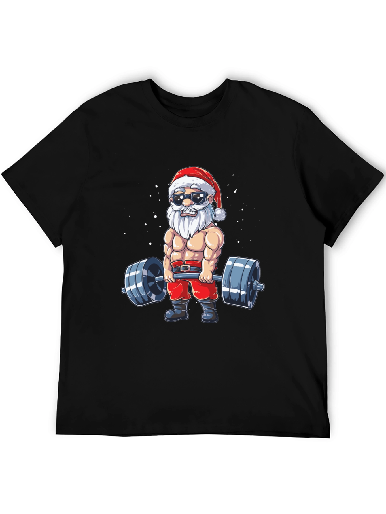 Santa Claus Lifting Weights T-Shirt
