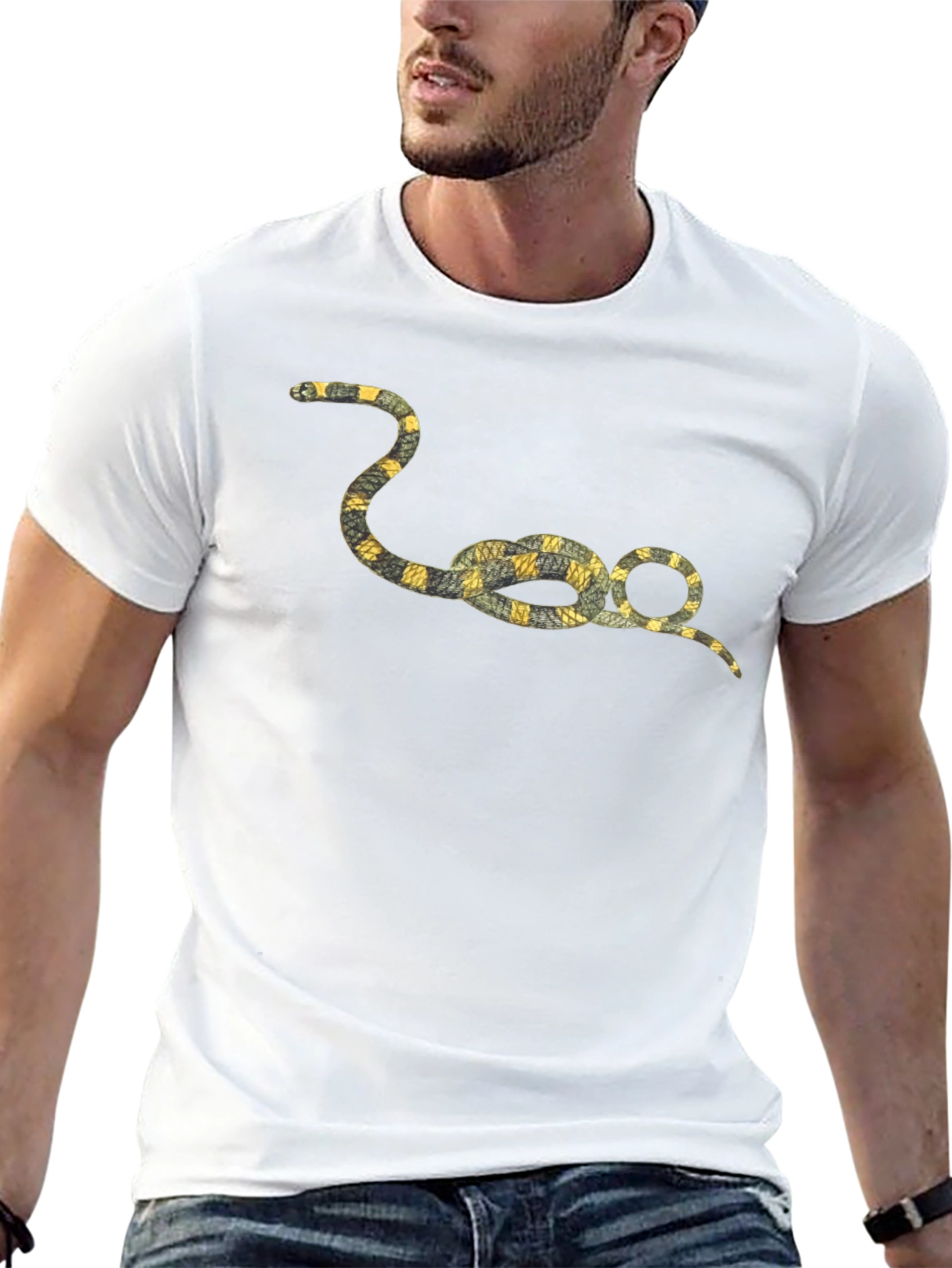 Snaked Knot Graphic Tee - Casual Black T-Shirt