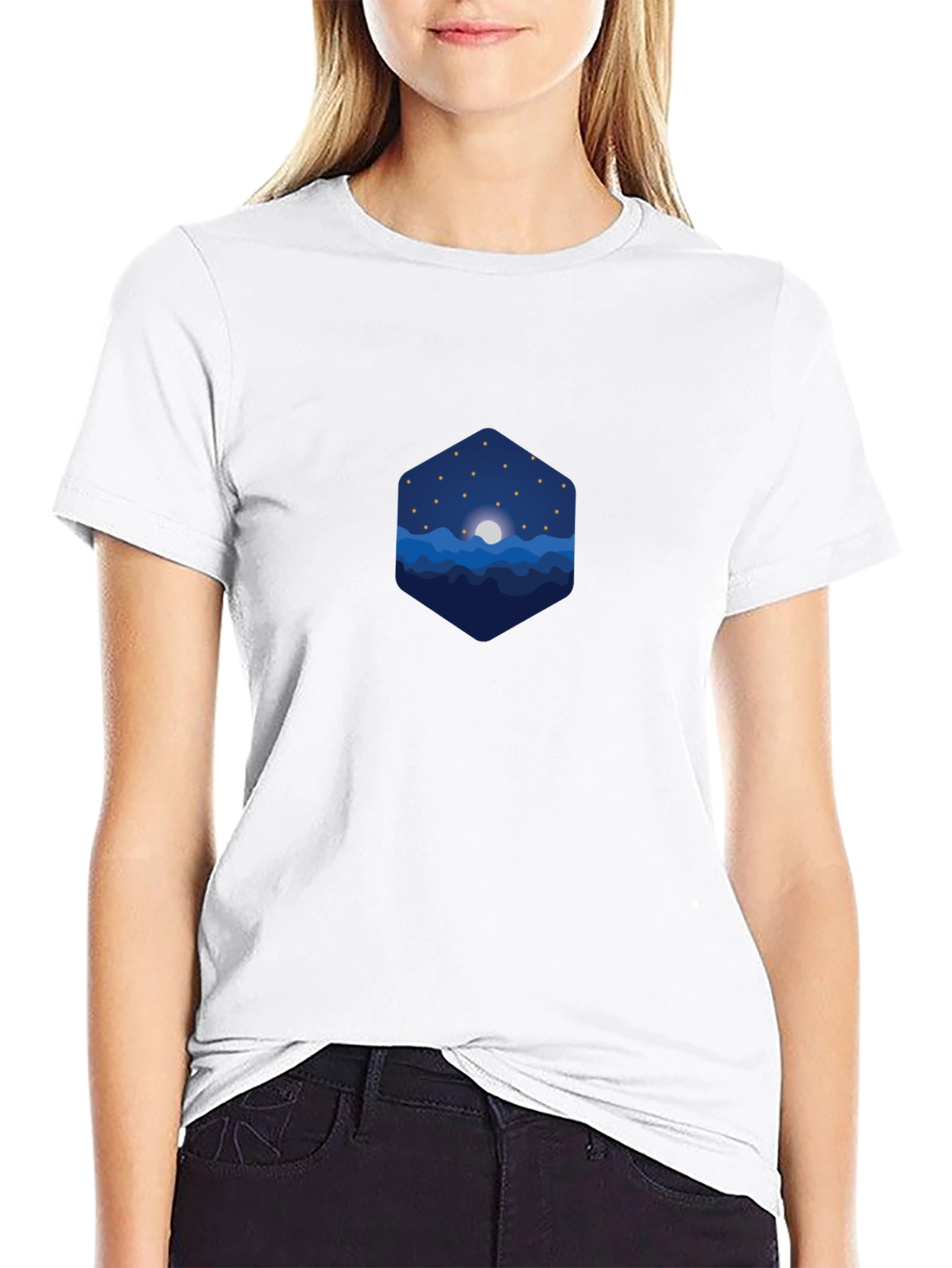 Night Sky Graphic Tee - Stylish Mens Black T-Shirt