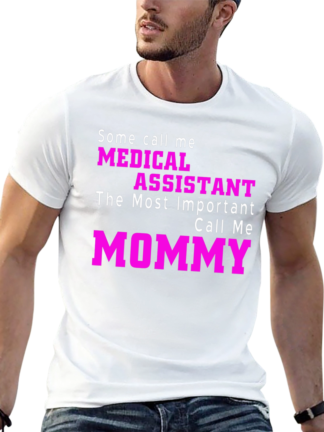 Medical Assistant Mommy T-Shirt - Pink Text Design