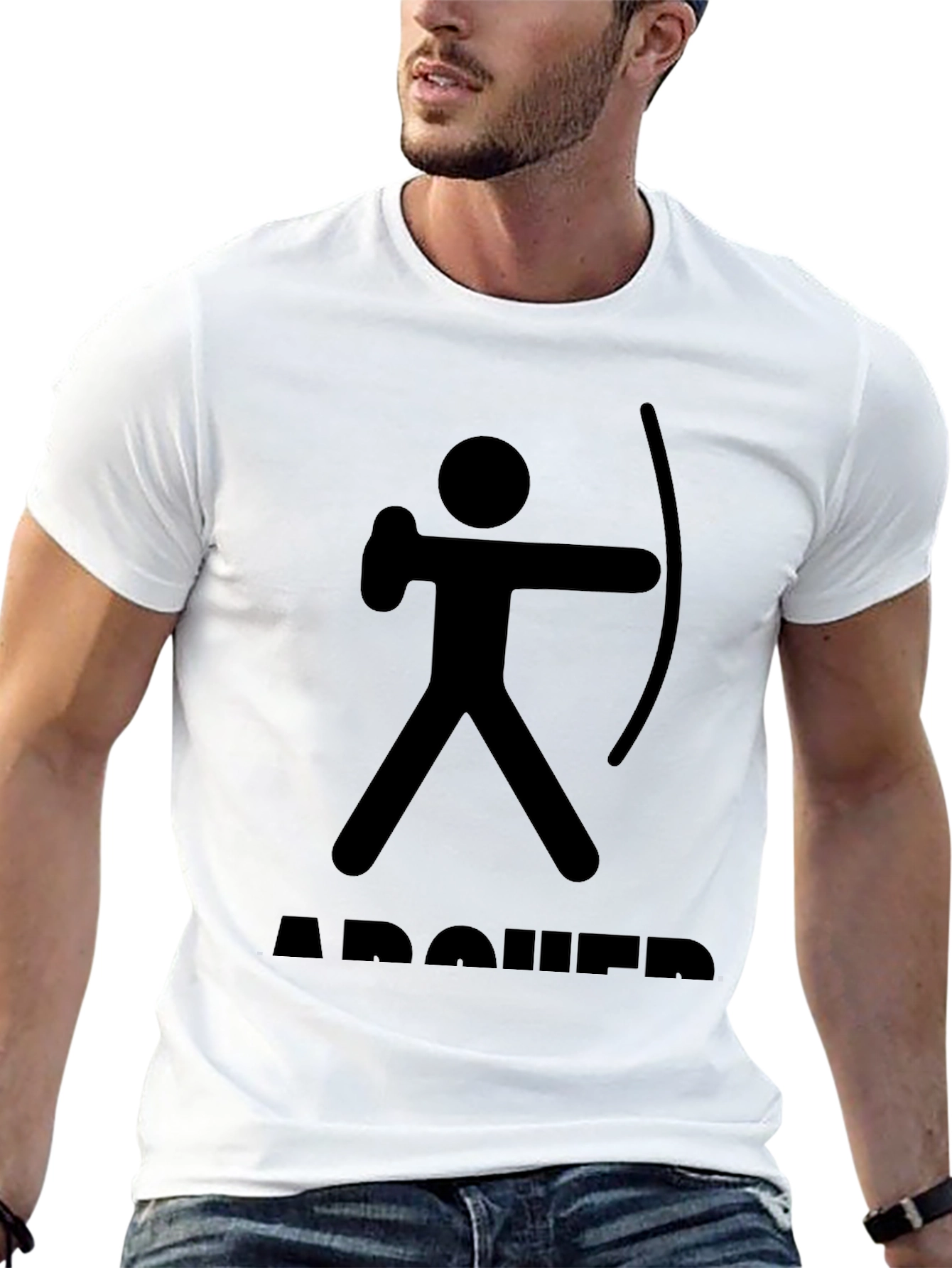 Archer Stick Figure T-Shirt - Black Graphic Tee