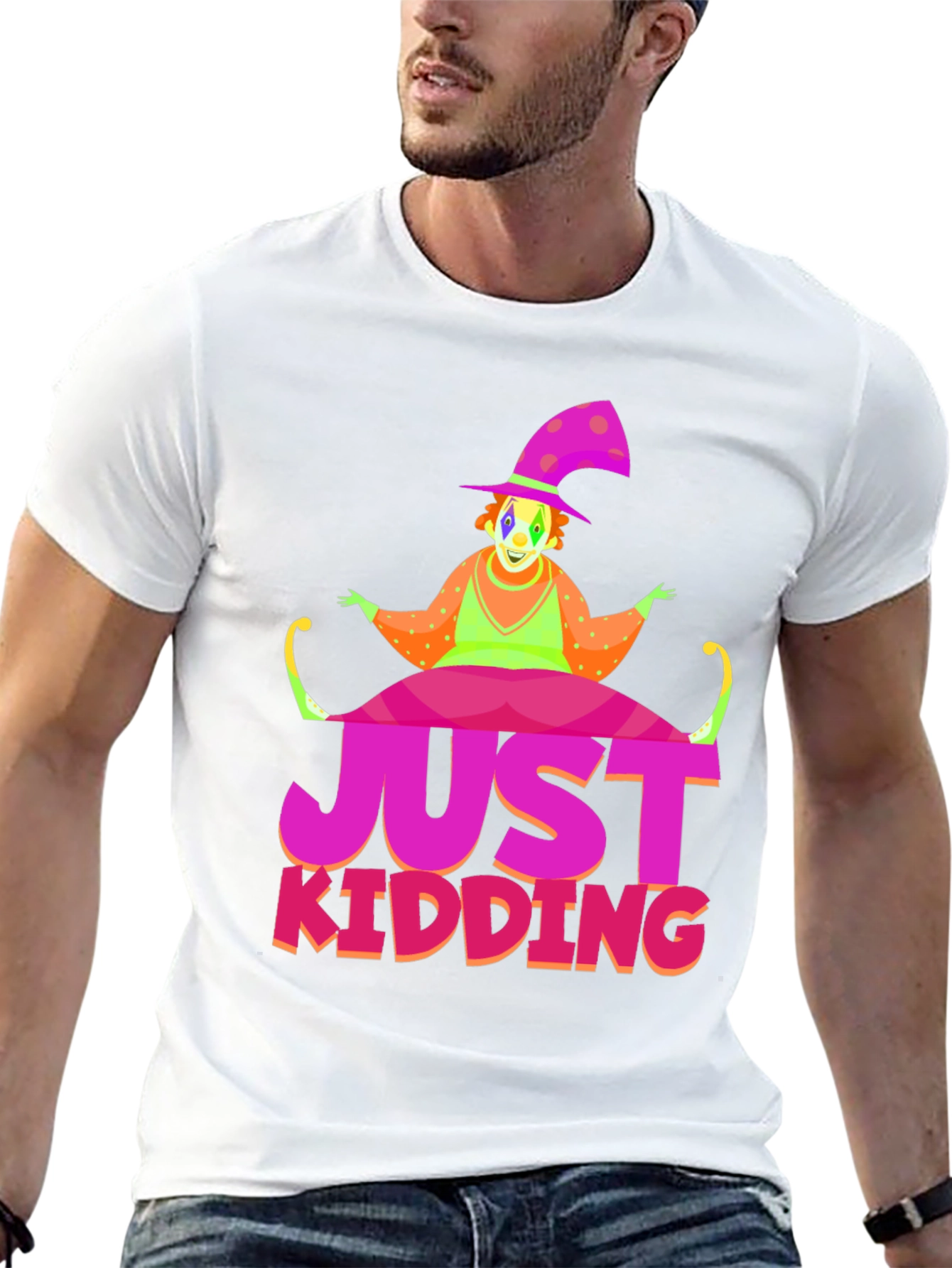 Just Kidding Clown Graphic Tee - Novelty T-Shirt
