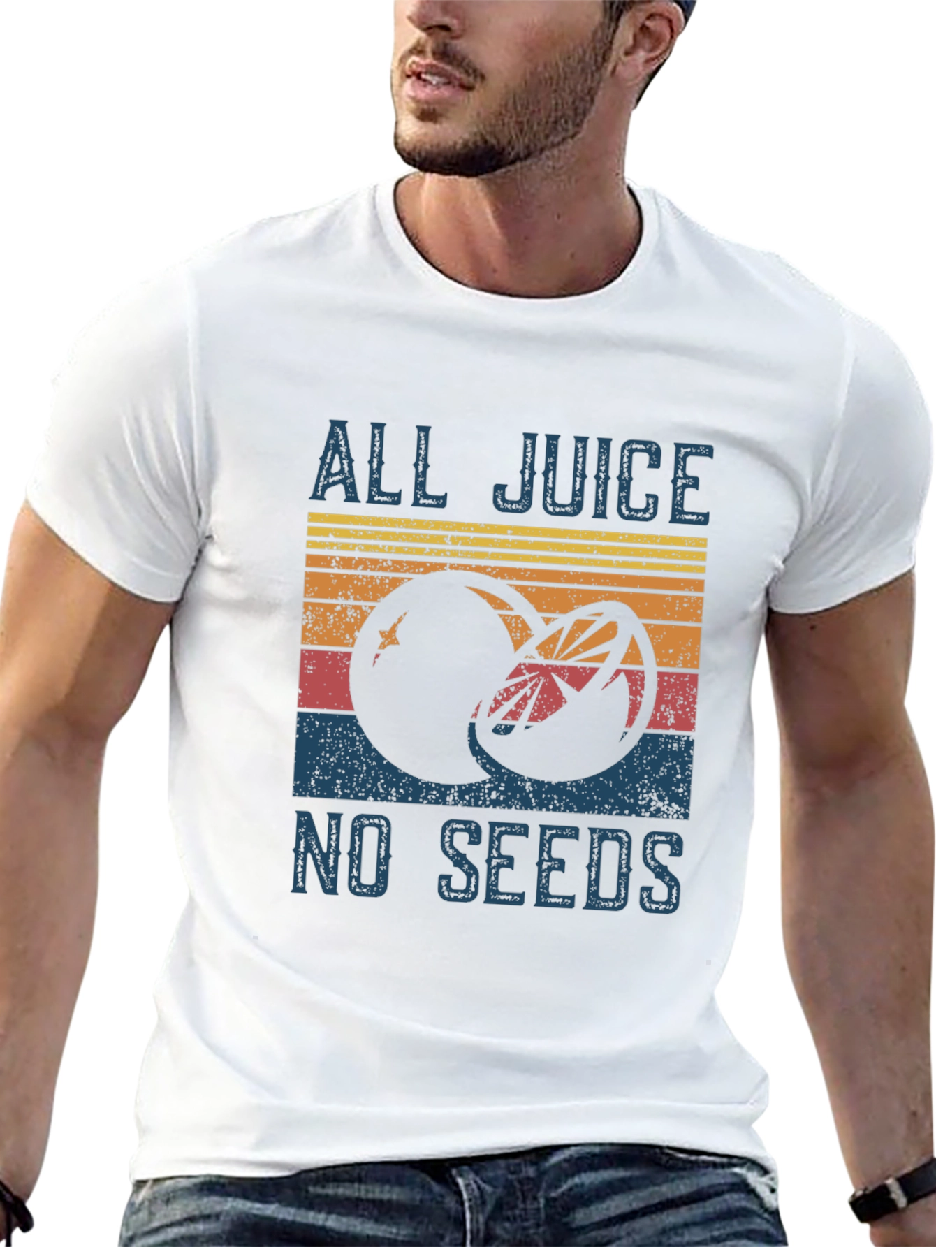 All Juice No Seeds Graphic T-Shirt - Retro Style