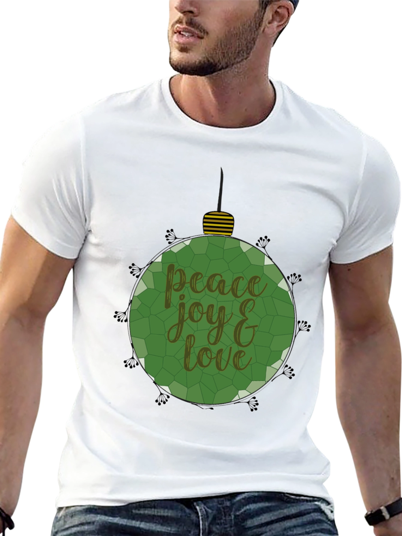 Peace Joy Love Christmas Ornament T-Shirt