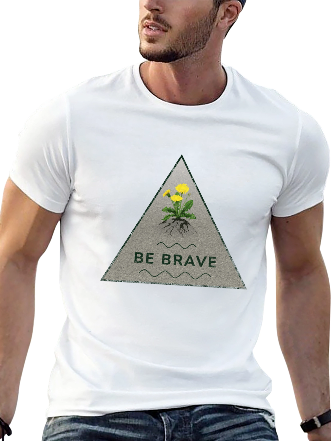 Be Brave Dandelion Graphic Tee - Black