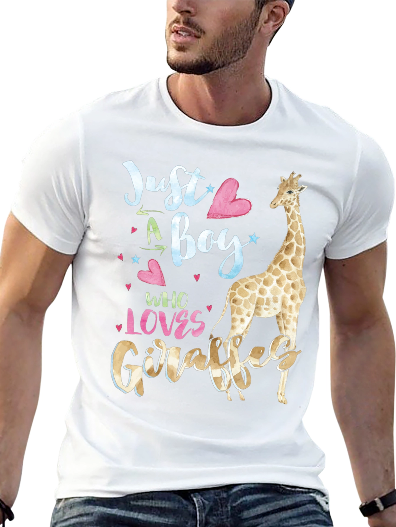Just A Boy Who Loves Giraffes Graphic T-Shirt