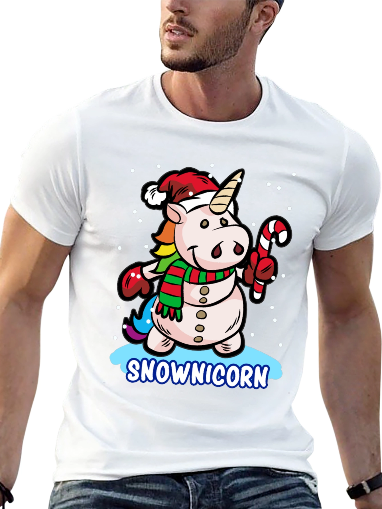 Snowman Unicorn Christmas Graphic Tee