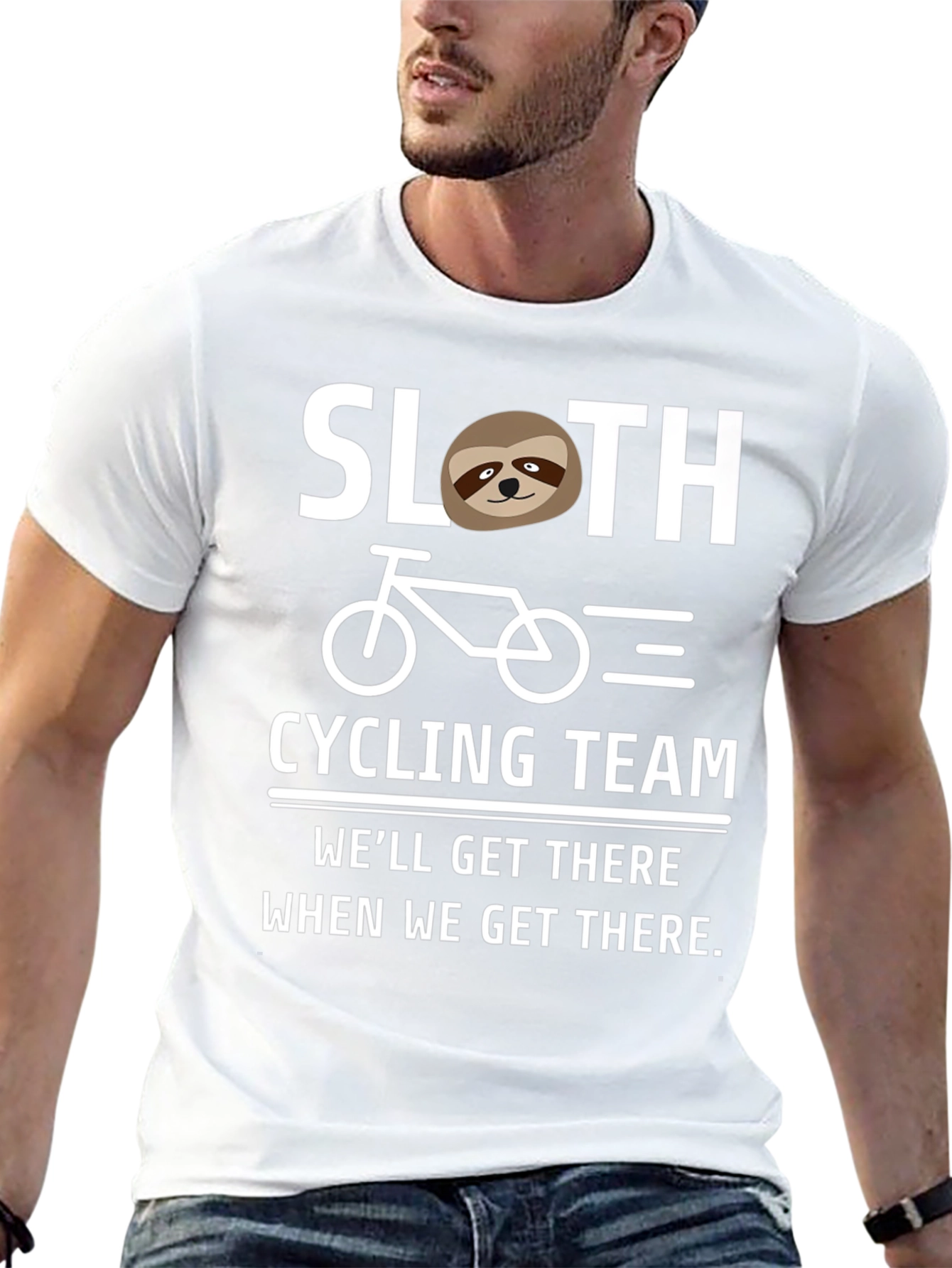 Sloth Cycling Team T-Shirt - Funny Relaxed Fit