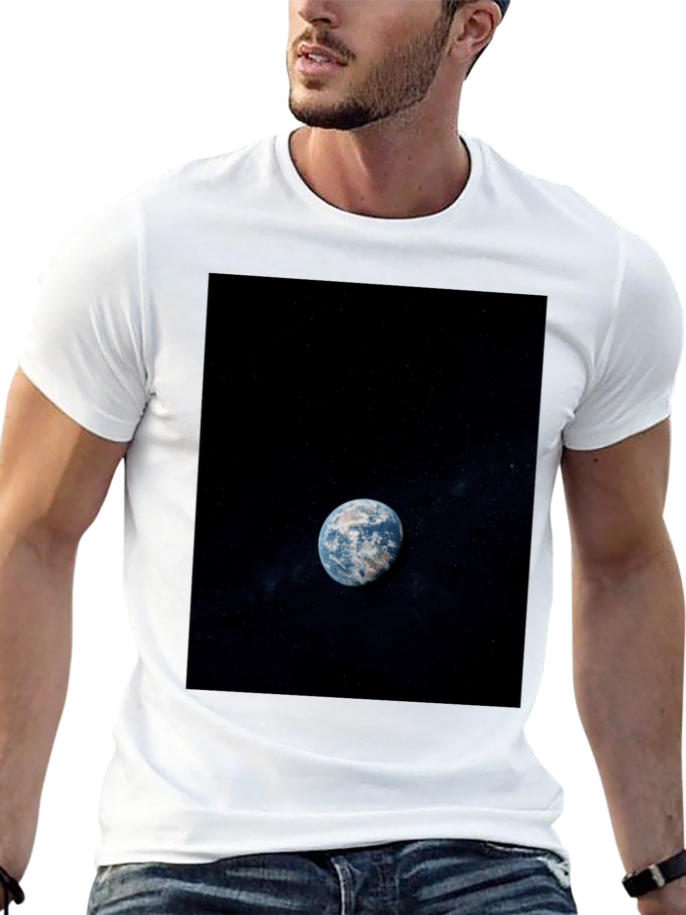 Earth View Graphic Black T-Shirt