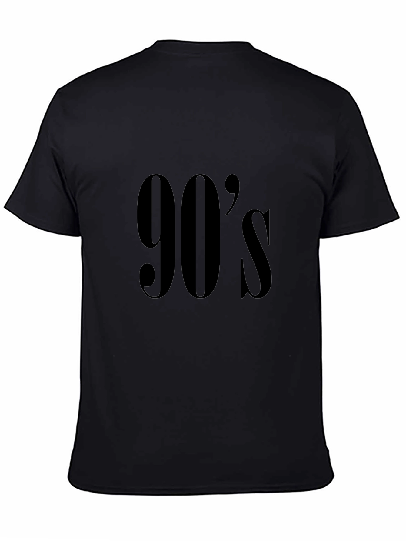 90s Style Graphic Tee - Classic Black Cotton T-Shirt