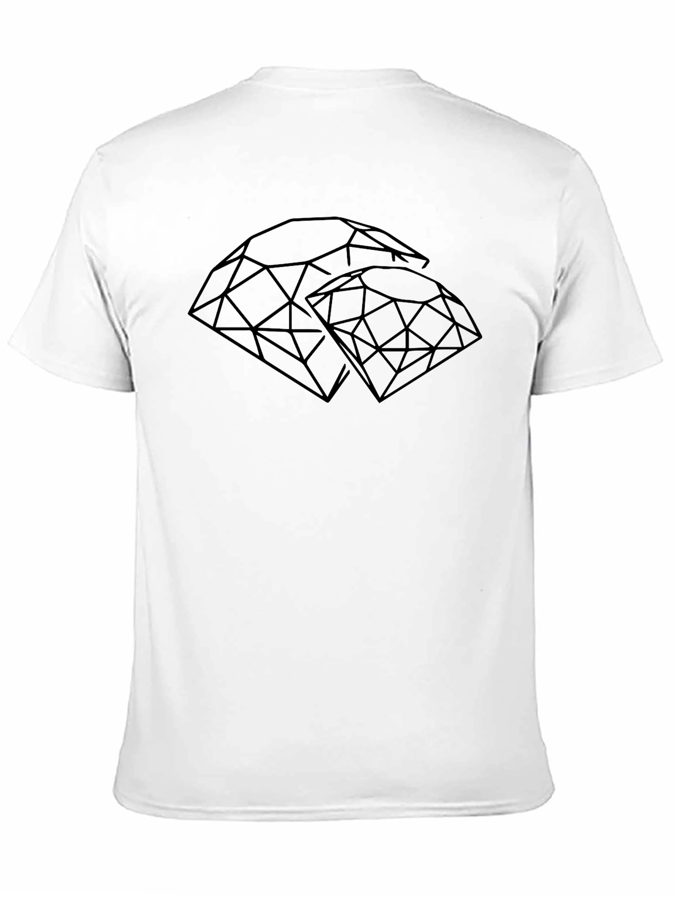 Geometric Diamond Graphic Tee - Black