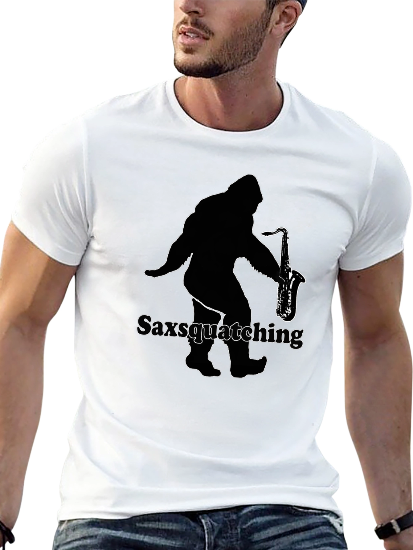Saxsquatching Black T-Shirt